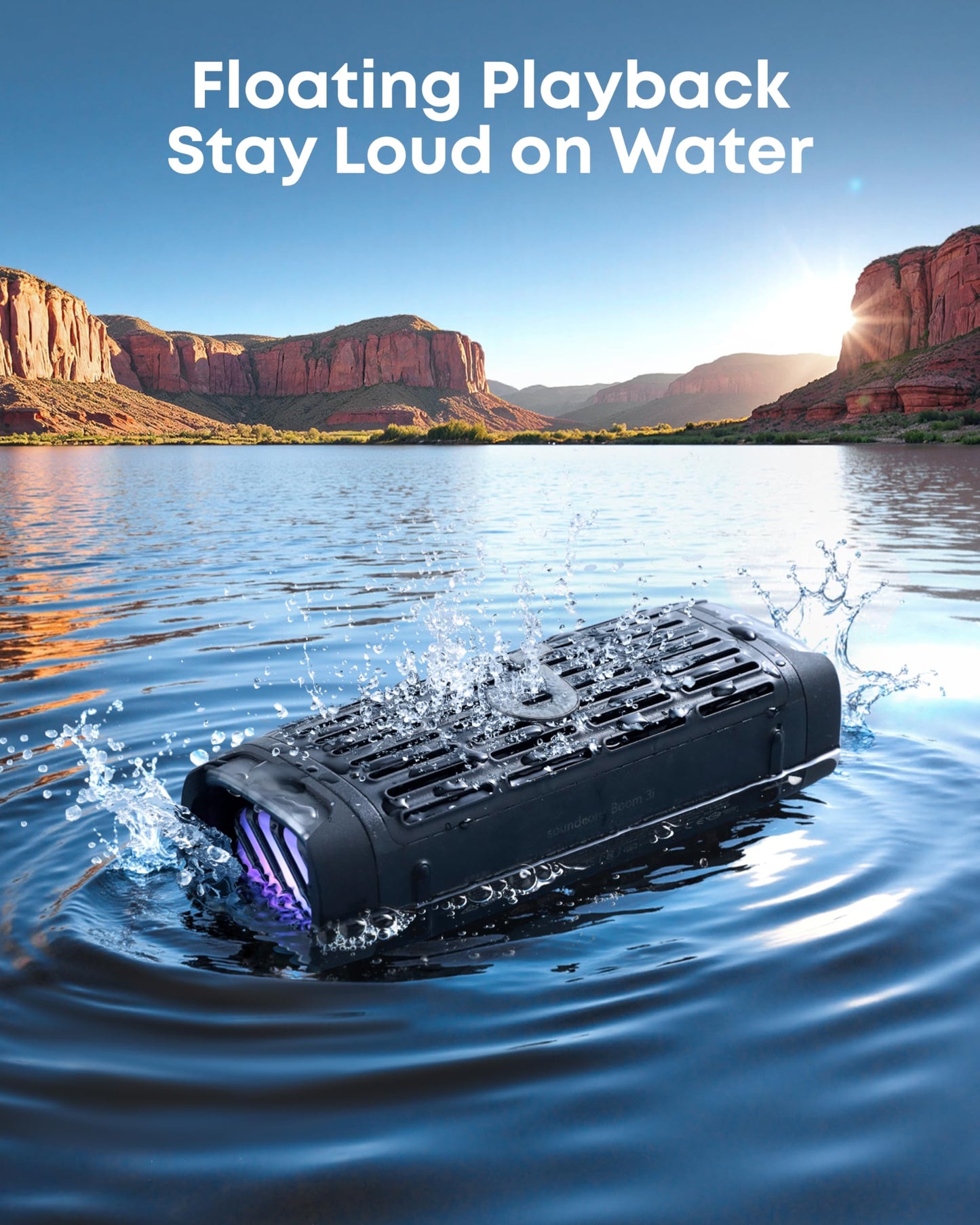 Soundcore Boom 3i by Anker, Compact Outdoor Speaker, IP68 Waterproof, Floating Playback, Saltwater-Resistant, BassUp 2.0, 50W Portable Speaker, Bluetooth 5.3, 16H, TWS, Kayak/Fishing/Camping