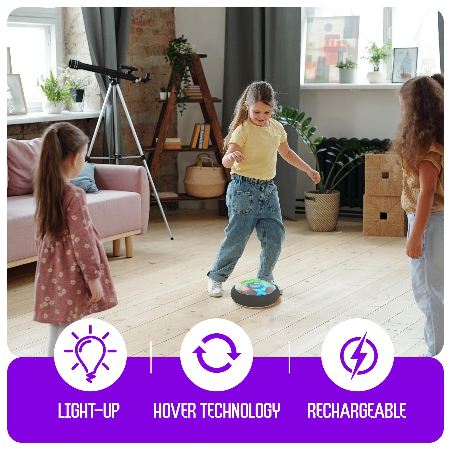 Hover Soccer Ball for Kids - Boy Birthday Gifts - Indoor Toy Games Gift for Boys Age 6, 7, 8, 9, 10, 11, 12 Year Old - Light-Up Toys Game for Kid - 6-8, 8-12 - Gift for 8 Year Olds (Single)