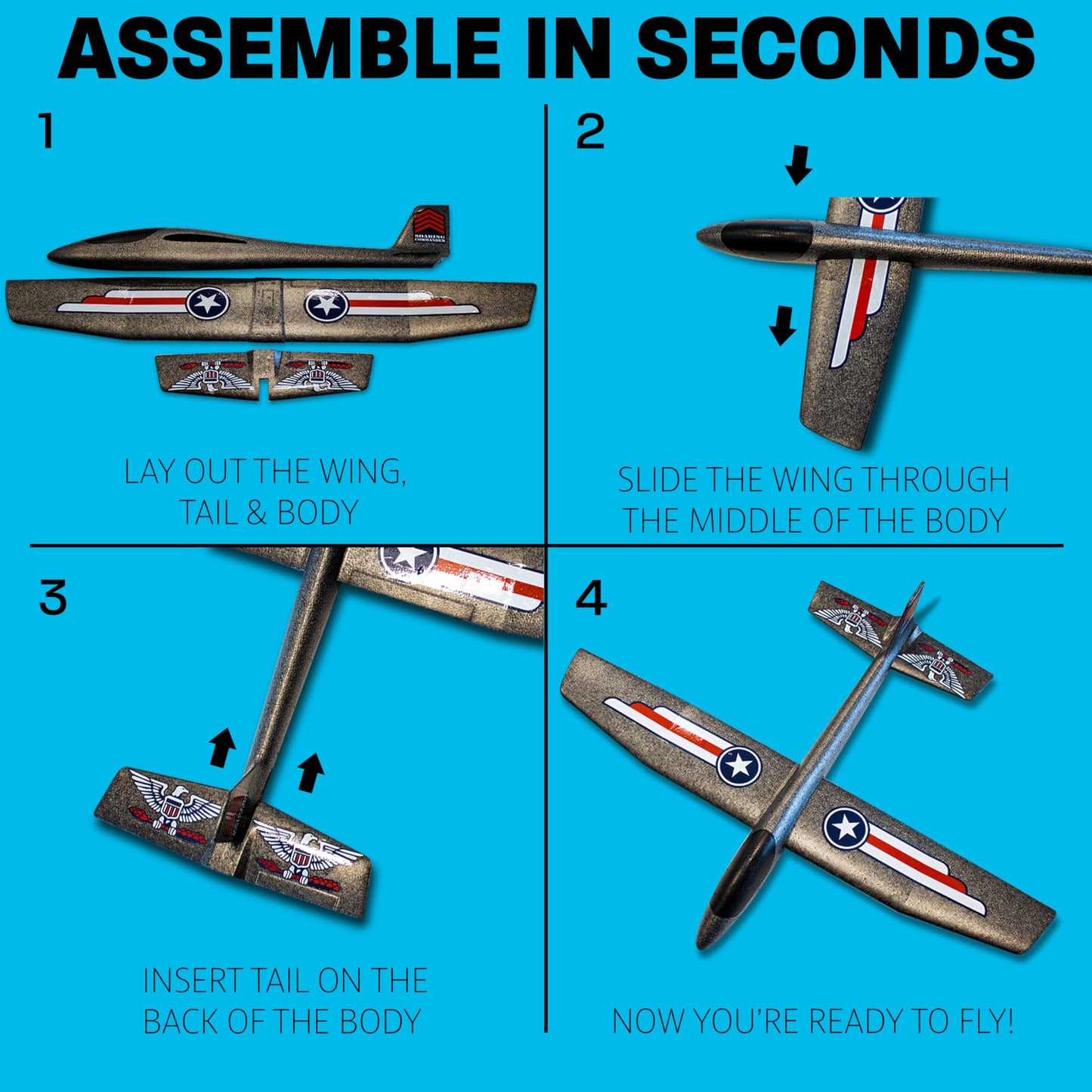 Foam Airplane Toy for Kids – Easy to Throw Glider Plane - Gifts for Boys or Girls & Birthday Gift Ideas - Soft & Safe Outdoor Toy - Summer Gifting Ideas Present Ages 3 4 5 6 7 8 9 10 11 12 +