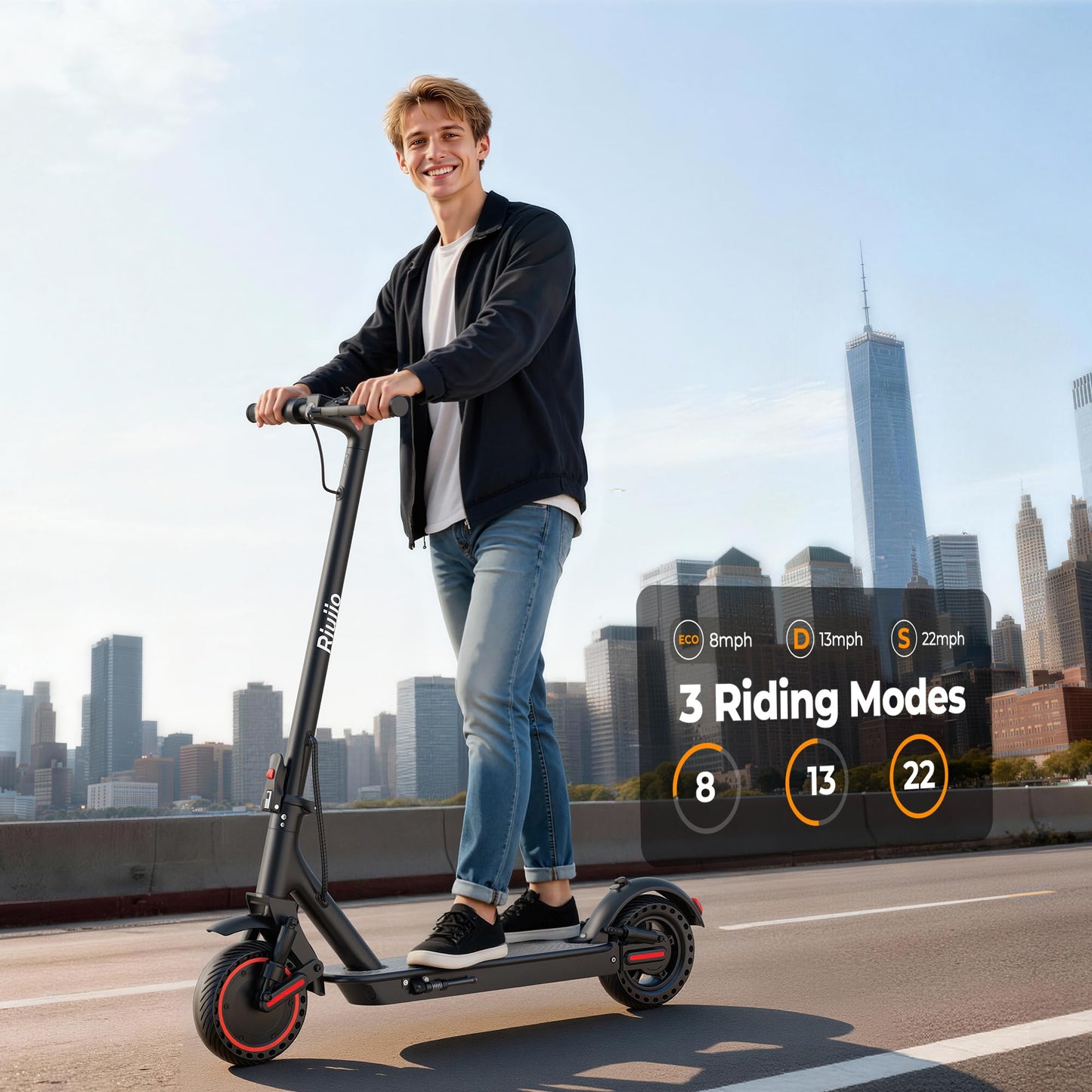 Electric Scooter for Adults, 500W Motor, 22MPH, 31 Miles Max Range, Dual Suspension, 10" Solid Tires, Foldable Commuter E-Scooter with App Control, Scooter with Phone Holder and Lock