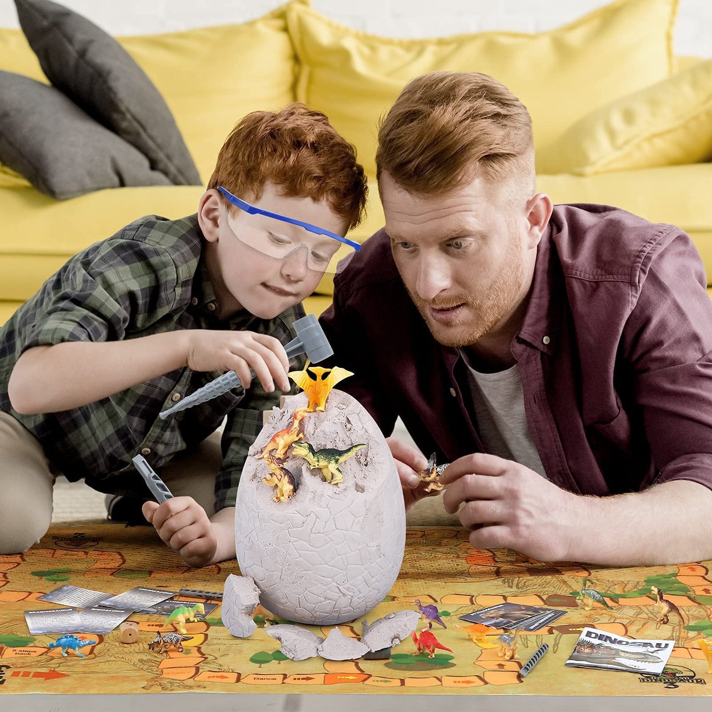 Woumserta Jumbo Dino Egg Dig Kit, Dinosaur Toys for Kids 5-7 8-12 with 12 Dinosaurs, Dinosaur Toys for 5 6 7 8 Year Old Boy Birthday Gift, Dinosaur Eggs Excavation Gifts for 5 6 7 Year Old Boy Girl