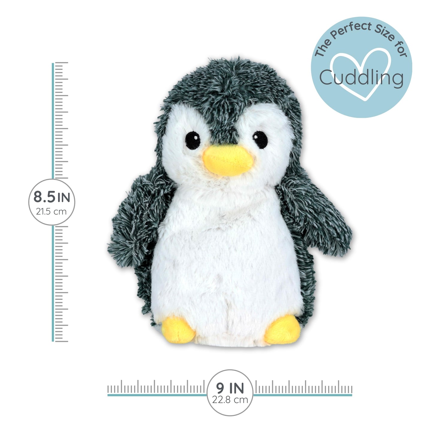 Peppy Penguin - Microwavable & Weighted Plush Stuffed Animal - Heated Plushie for Warmth - Cute, Soft, Cozy Toy for Adults & Children (Boys, Girls, & Toddlers) by Warm Pals