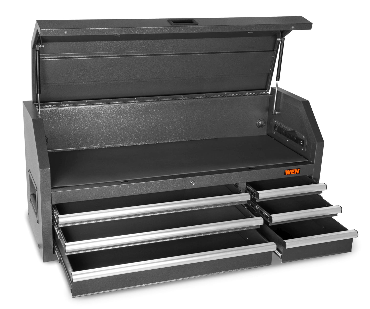 Wen 52-Inch Premium Tool Chest with Heavy Duty 21-Gauge Powder-Coated Steel Construction and Onboard Charging Station (GG531T)