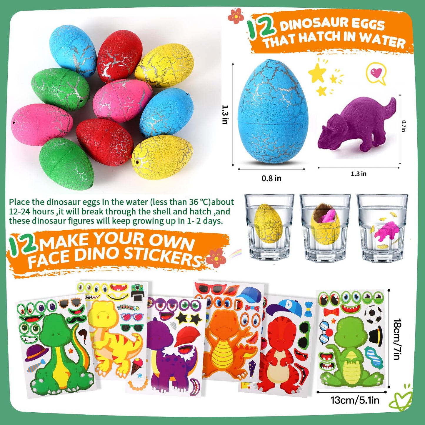 CIRDOTSH Dinosaur Party Favors For 12 Kids, Dinosaur Birthday Party Supplies, Dinosaur Goodie Bags for Boys Girls Birthday, Dinosaur Gifts Bags Fillers Pinata Stuffers, Dinosaur Themed Party Toys
