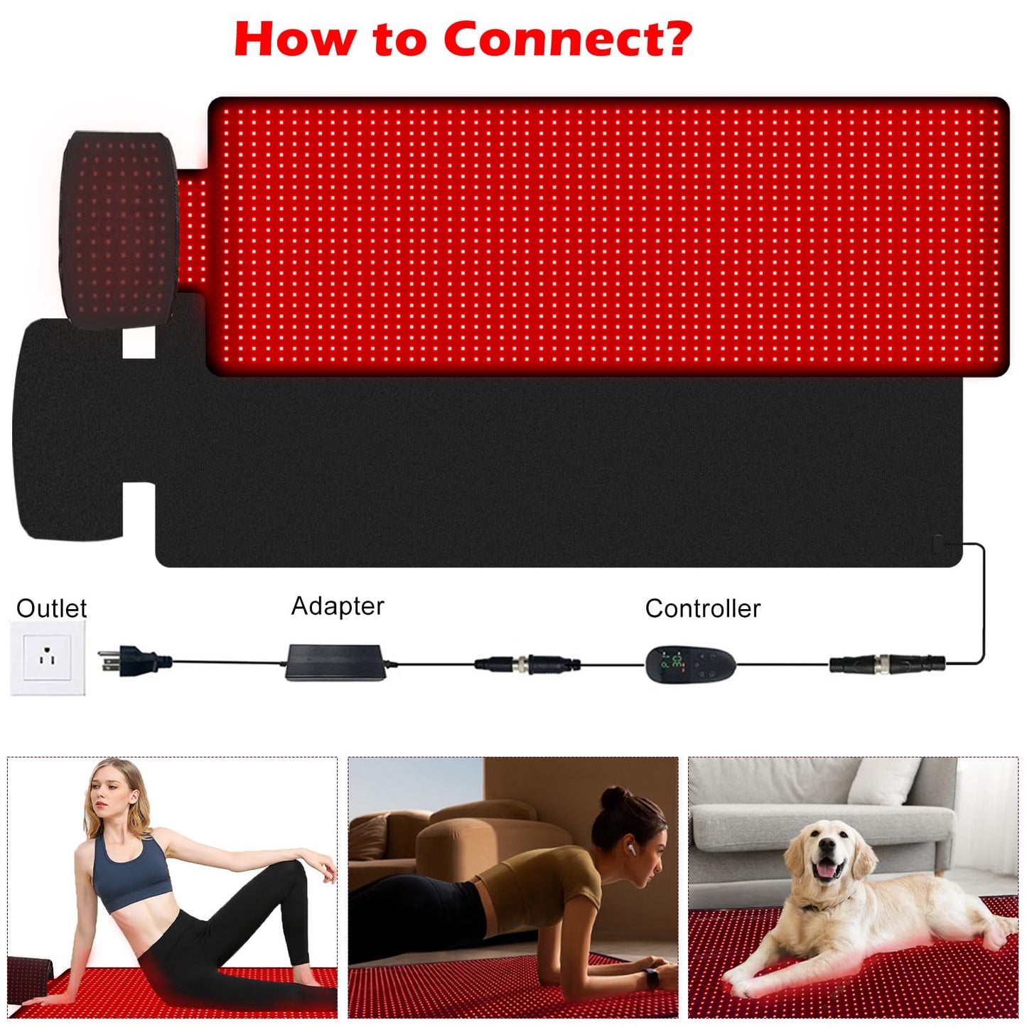 Red Light Therapy Mat Full Body, 71"x24" Near Infrared Light Therapy Pad with 1560 LEDs & Pulse Mode, Large Red Light Bed Blanket for Back, Joints & Muscles Wellness Support, Includes Head Mask
