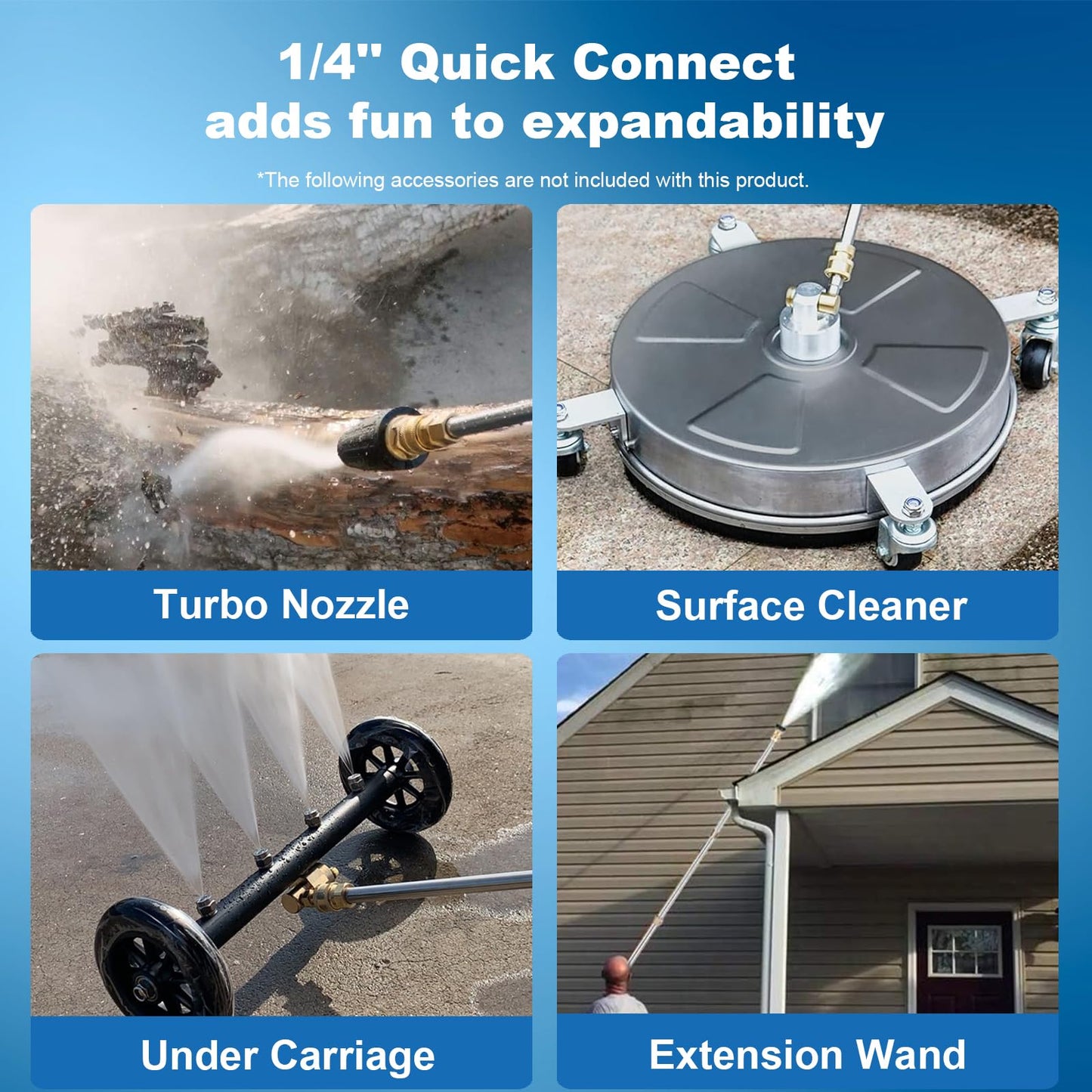 Electric Pressure Washer 5000 PSI 2.8 GPM High Power Washer with 4 Pressure Nozzle and Foam Cannon, powerwashers for Home, Car Washing, Fence Cleaning, Patio, Blue