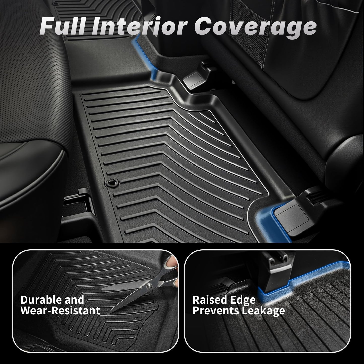 OEDRO Floor Mats Set Fits for 2026 2025-2021 Kia Sorento 6&7 Seats Gas Model(Not for Hybrid) Cargo Mat Back Seat Cover 2025 Sorento Automotive Accessories (Trunk Mat with Backrest Mat+Floor Mats)