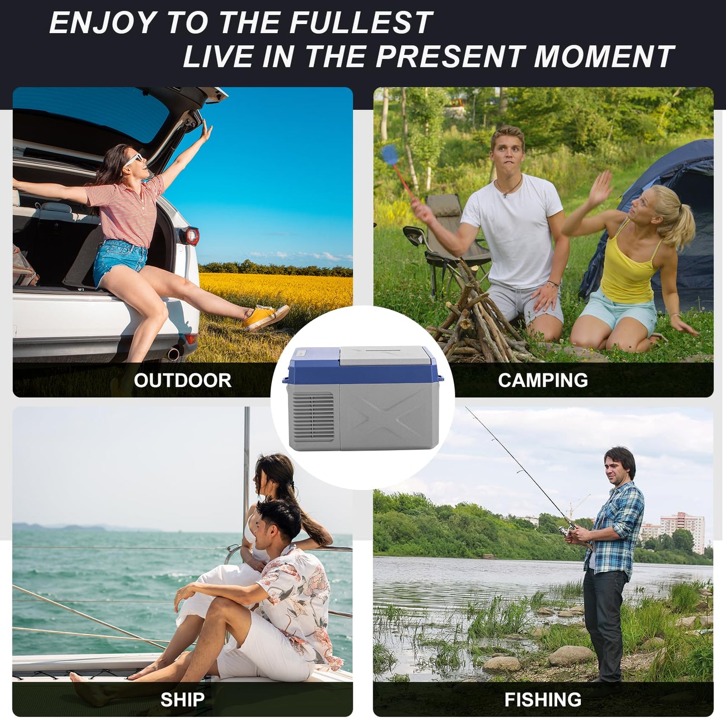 zcamp X9 12 Volt Refrigerator,Mini Portable Freezer,10 Quart Electric Cooler,12V Car Fridge APP Control,12/24V DC 100-240V AC for Ourdoor, Camping, Travel, Truck,RV, Boat -4℉~68℉
