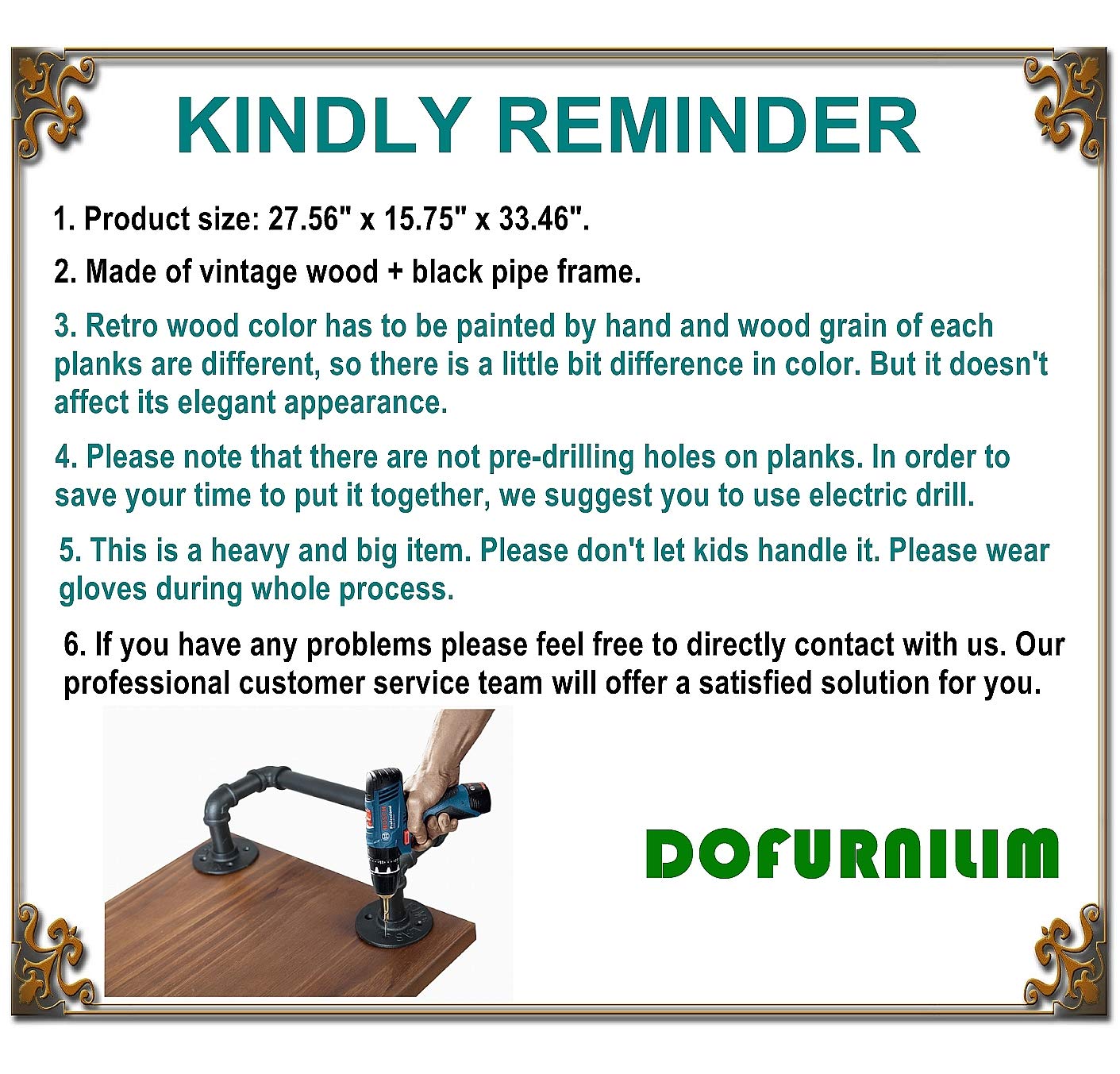 DOFURNILIM Industrial Pipe Bar Carts/Serving Carts/Kitchen Carts/Wine Rack Carts on Wheels with Shelves - Wood Rolling Carts - Wine Tea Liquor Shelves/Holder - Home Furniture