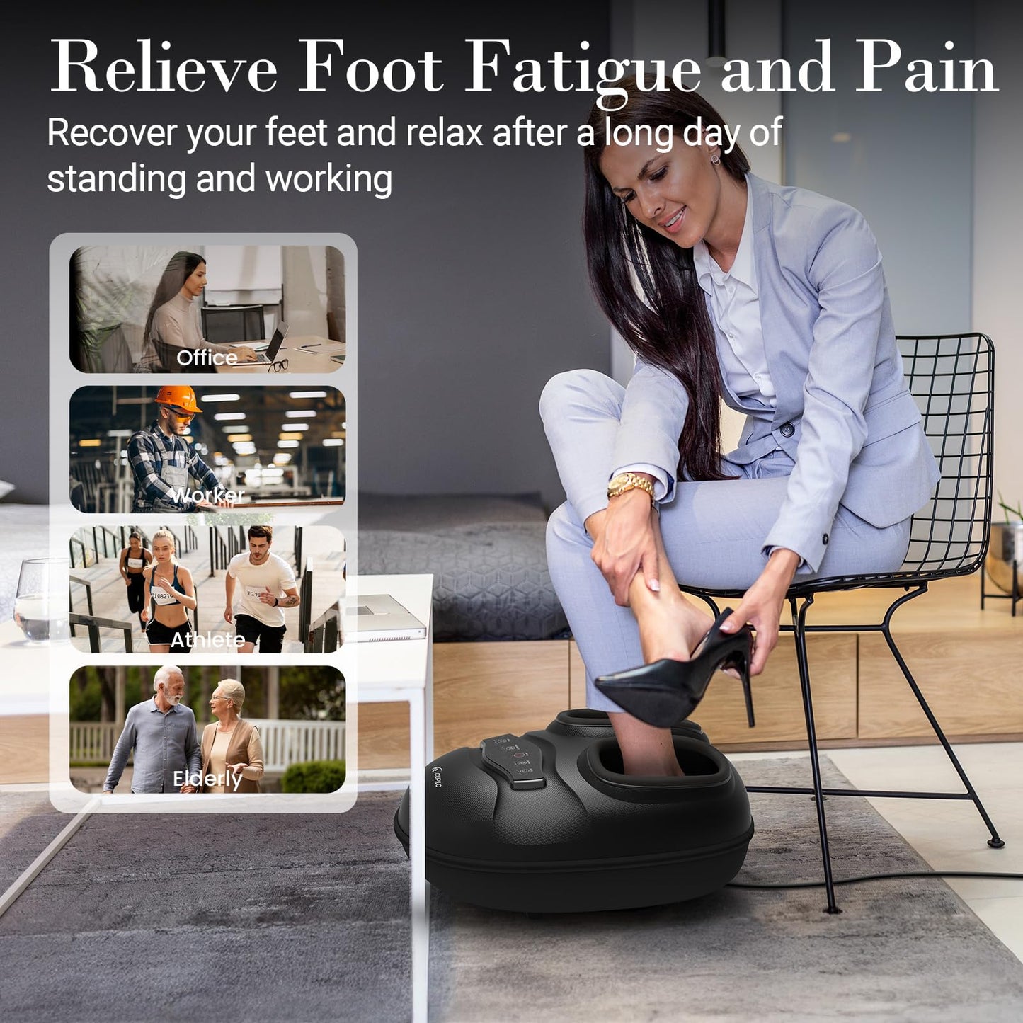 CuPiLo Foot Massager for Neuropathy Pain Relief - [2026 New Version] Deep Kneading Feet Massager with App Control for Plantar Fasciitis, Foot Massager with Heat Kneading, Gifts for Women Men