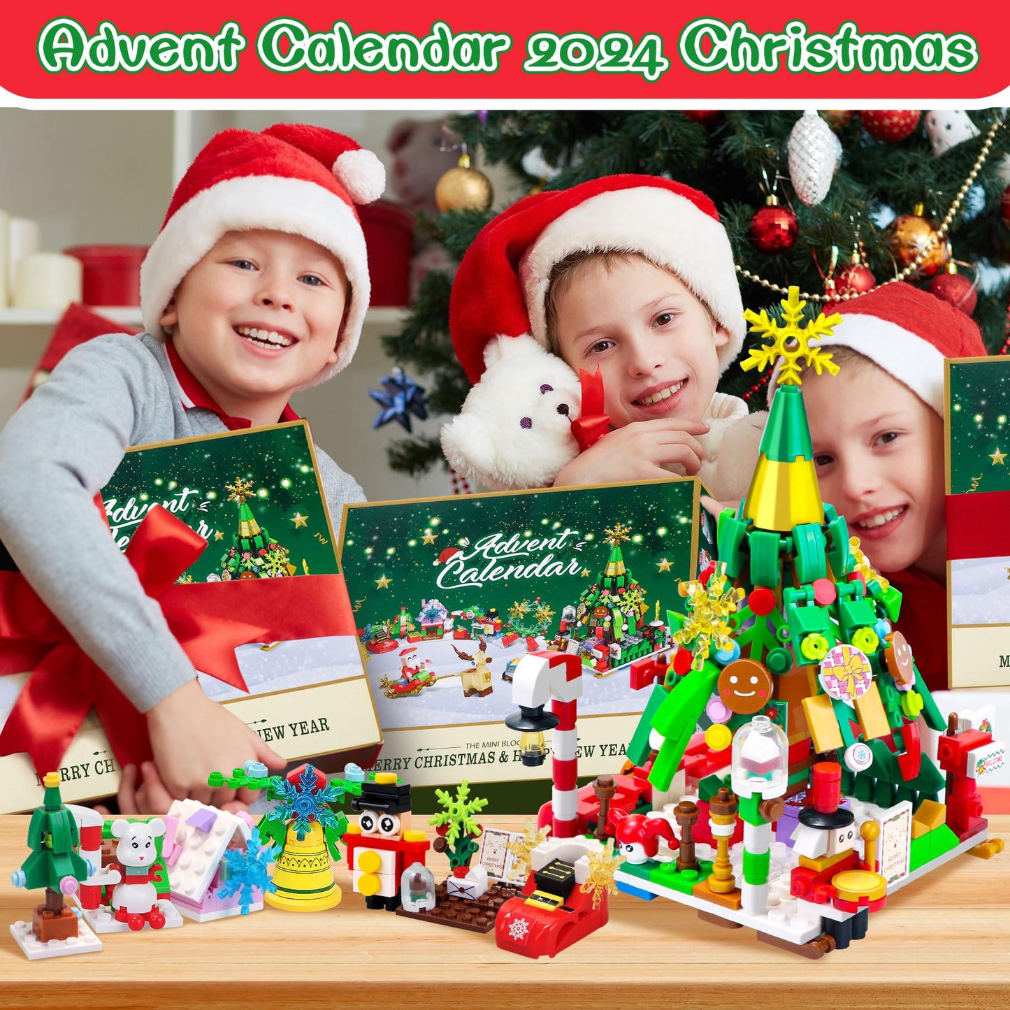 Advent Calendar 2025 Christmas Tree and Street Building Blocks Set for Toddler Kids Teen Adults, 24 Days 12-in-1 Christmas Countdown Advent Calendars for Boys Girls Women Men Holiday Gift Ideas