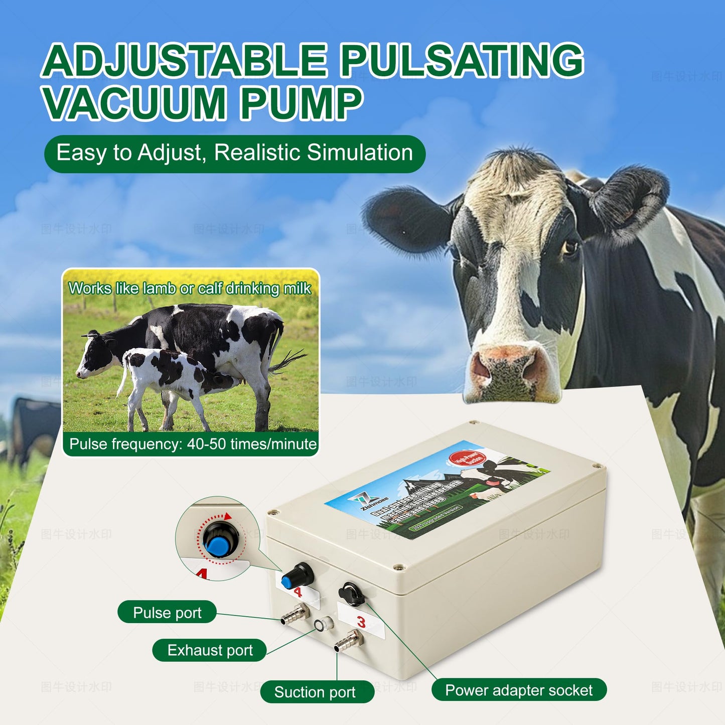 2026 Upgrade Zlshmoee 7L 2-in-1 Electric Milking Machine for Goats and Cows, Portable Milker with Built-in Rechargeable Battery, Pulsation Vacuum Pump, 4 Teat Cups, Stainless Steel Bucket