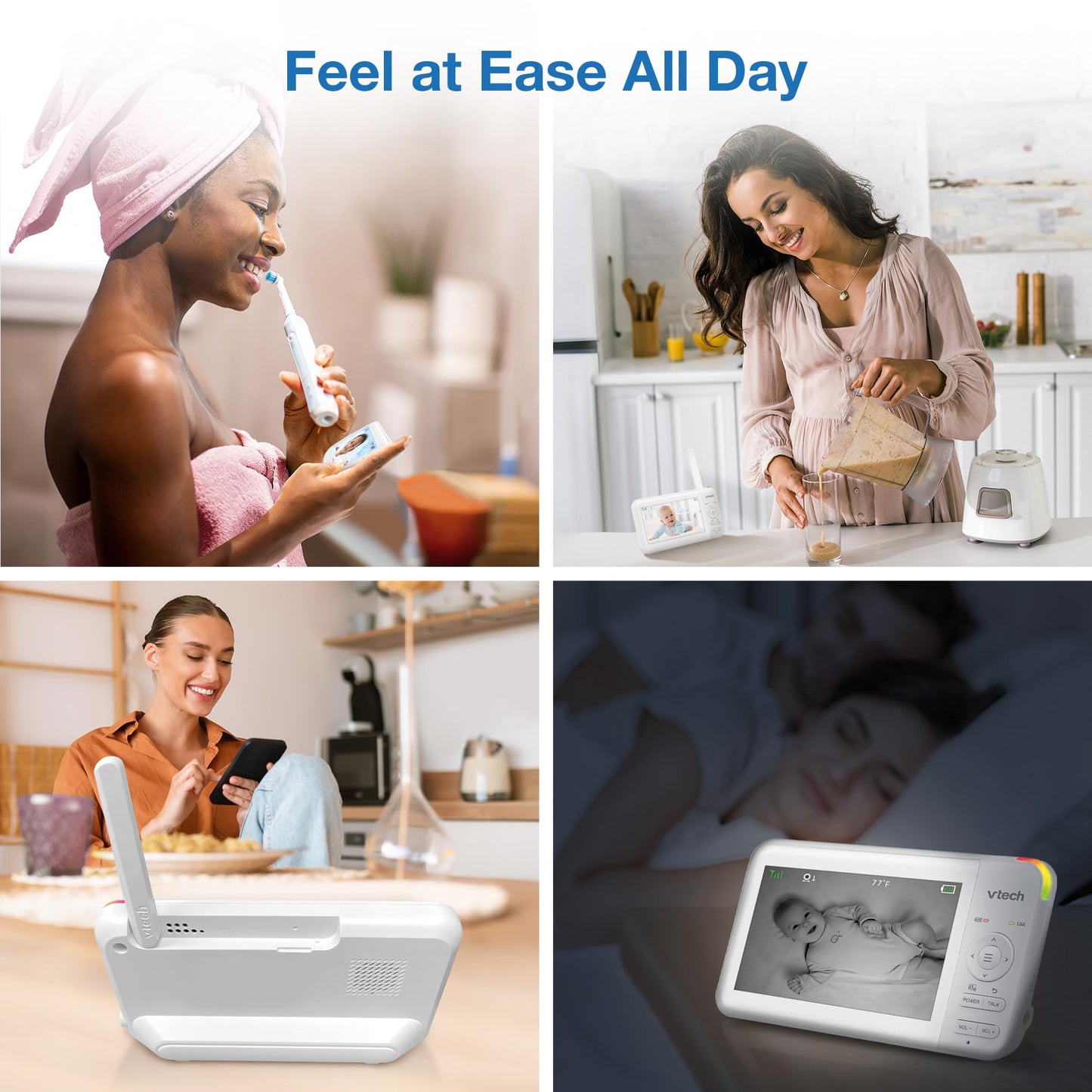 VTech Video Baby Monitor with 5" LCD Screen, Up to 17Hrs Video & 31Hrs Audio Battery Life, Night Vision, 1000ft Range, Pan-Tilt-Zoom, Lullabies, Soothing Sounds, Temperature Sensor, No WiFi: 924W