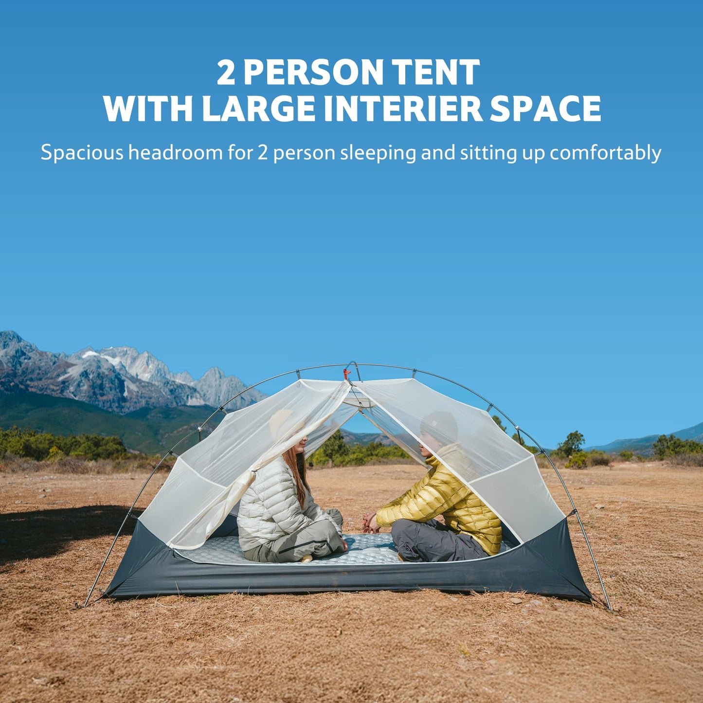 Naturehike Mongar UL 1/2Person Backpacking Tent,15D Nylon Waterproof Ultralight 1-2 Person Tent with Footprint