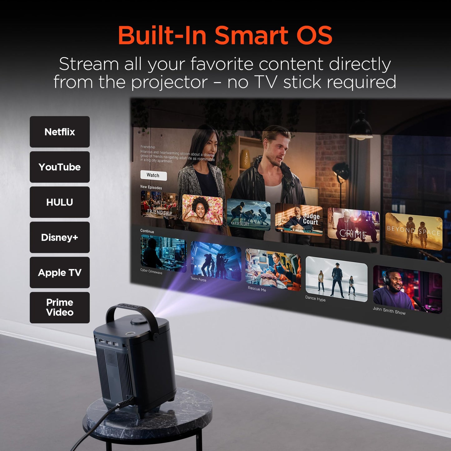 HyperGear Mini Portable Projector with Wifi & Bluetooth, 5W Speaker, 30-200 Inch Picture, Movies, Games & Streaming, 1280 x 720p HD Resolution Brightness of 160 ANSI Lumens