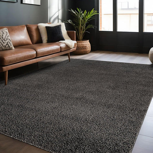 Luul Home Non Slip Solid Area Rug Dark Gray 3x5 Rubber Back Soft Rugs for Living Room Kitchen Bedroom and Hallway Stain Resistant Washable Easy Cleaning Non Shedding Carpet Dark Gray 3 x 5