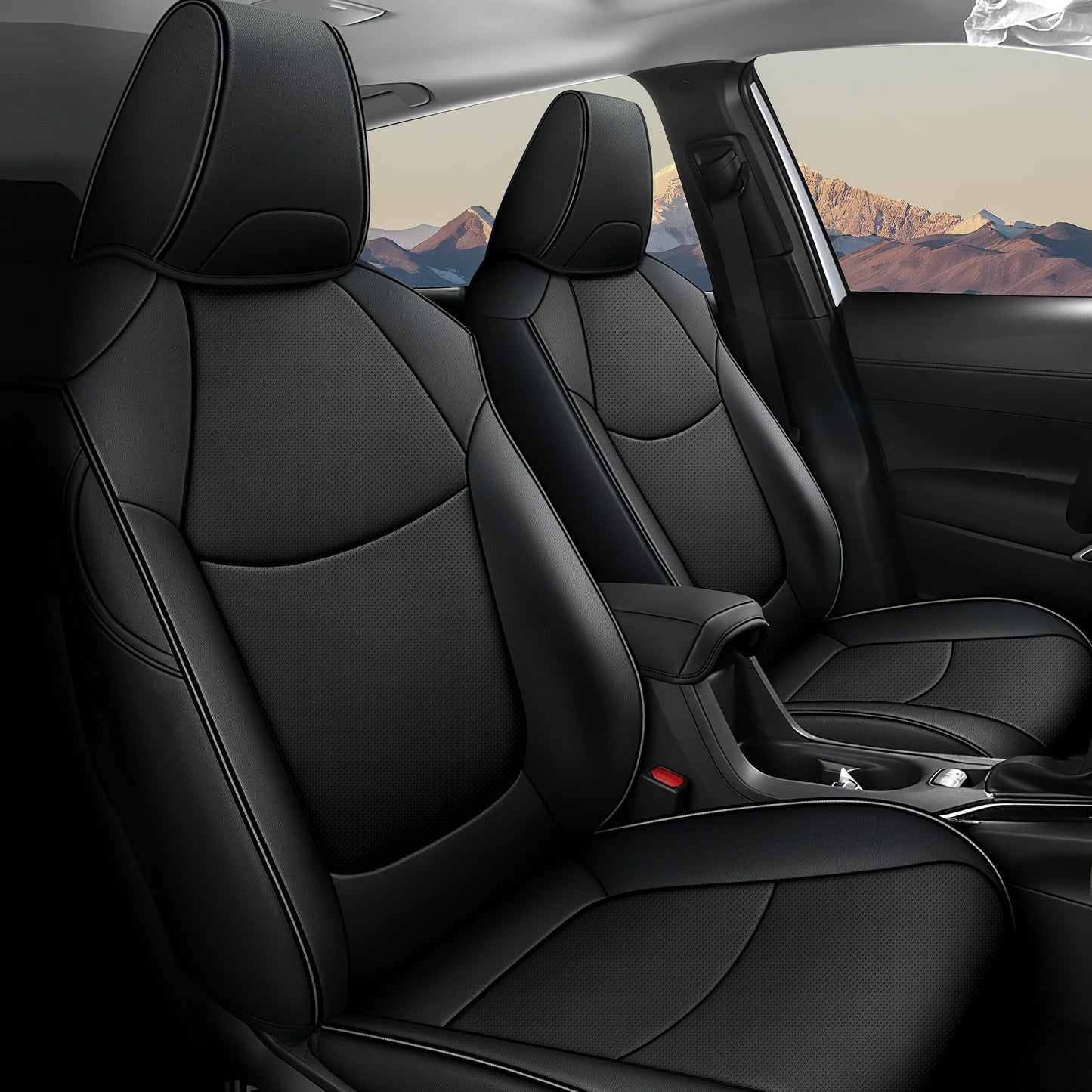 AOMSAZTO Car Seat Covers for Toyota Corolla 2020 2021 2022 L,LE, Car Seat Cover Full Set Waterproof, Custom Fit Full Set Faux Leather Black