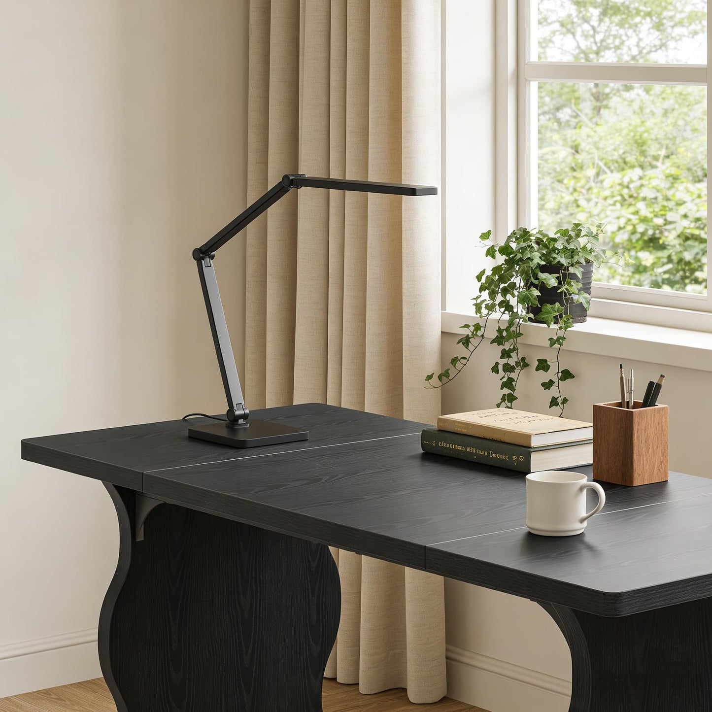 Tribesigns 63" Large Desk for Home Office, Spacious Executive Computer Desk with Ample Leg Room, Double PC Gaming Writing Table Study Desk with Sturdy Legs, Black