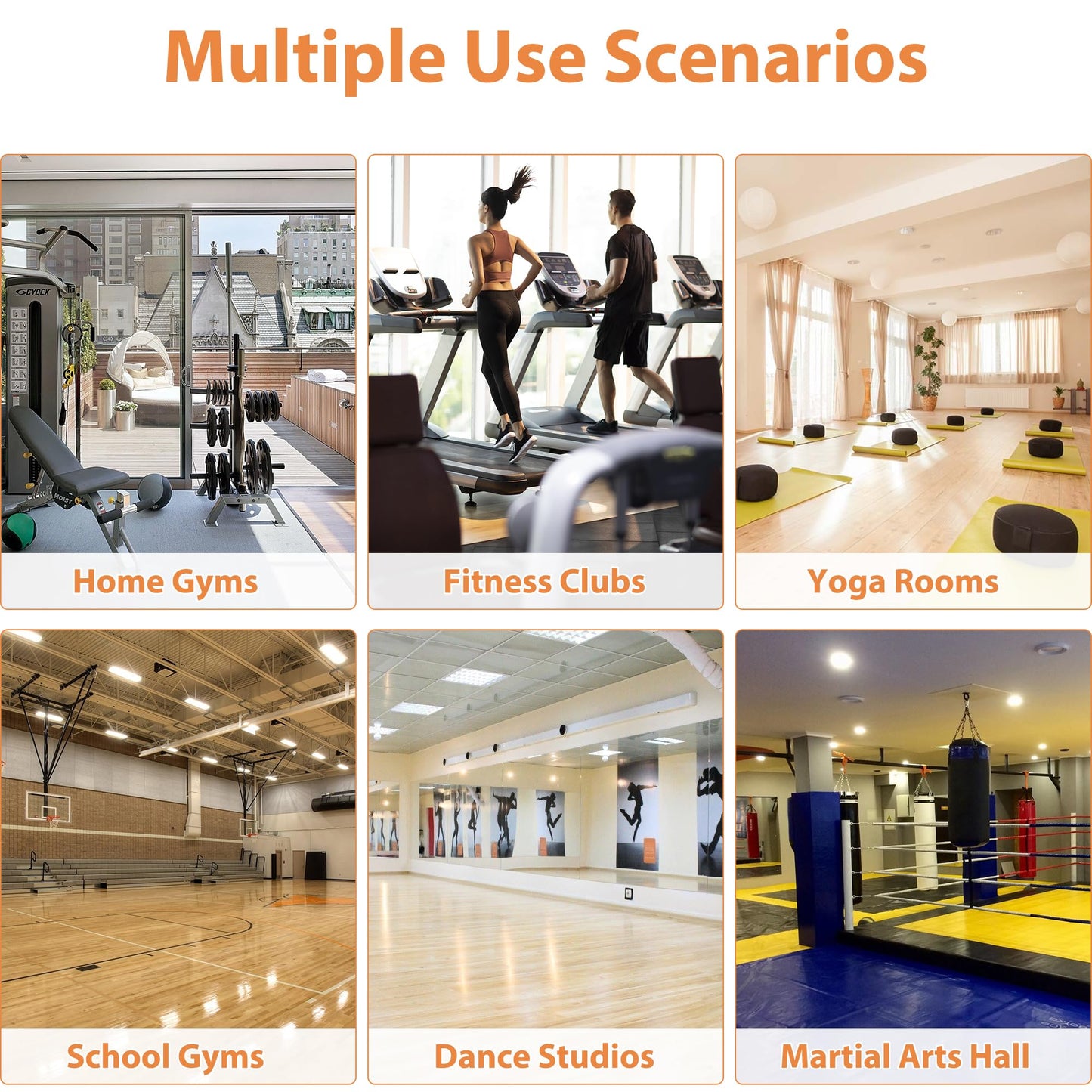 ROOMTEC Home Gym Mirror 48"x32" Frameless Wall Mounted Fitness Mirror, Large Tempered Glass Full Length for Yoga, Dance Studio, Workout Room