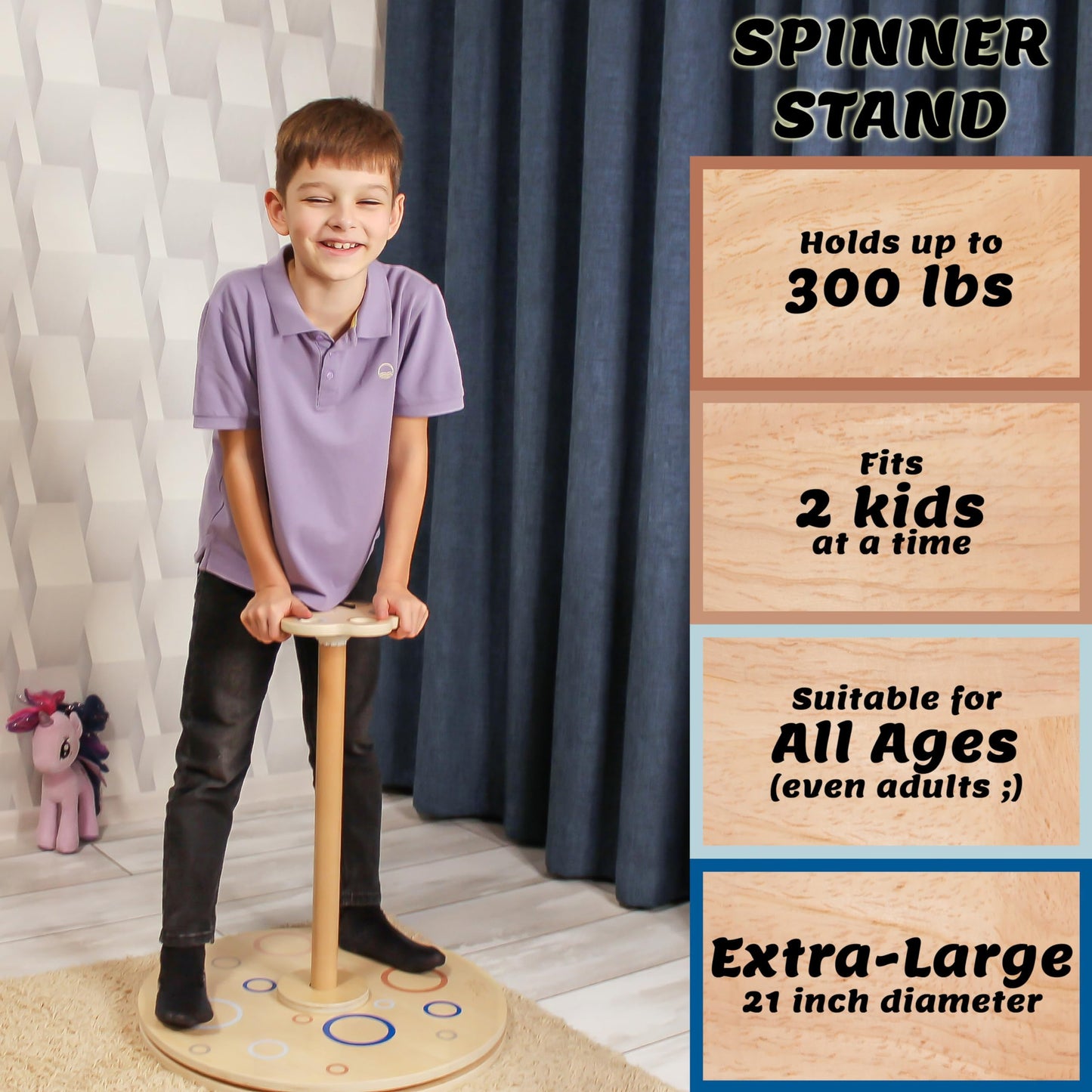 Driddle Wooden Stand and Spin Toy | Balance Board 360° Spinner Stand Toddler Toys Age 2, 3, 4, 5, Birthday for Boy Girl, 18 Months +, Kids Toy Indoor or Outdoor for 2 Year Old (Patent Pending)