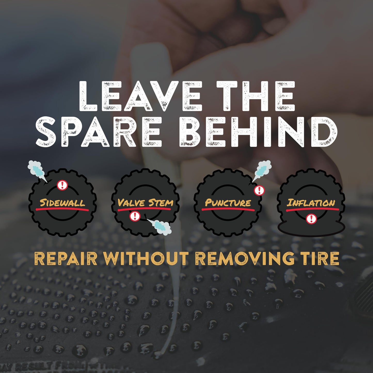 GlueTread ATV Tire Repair Kit Complete Off-Road Tire Patch Kit - Includes Glue Tread Sidewall Repair Patches, Colby Emergency Valve, Plug Kits (12 Plugs), T Handles and 4 CO2 Cartridges - Heavy Duty