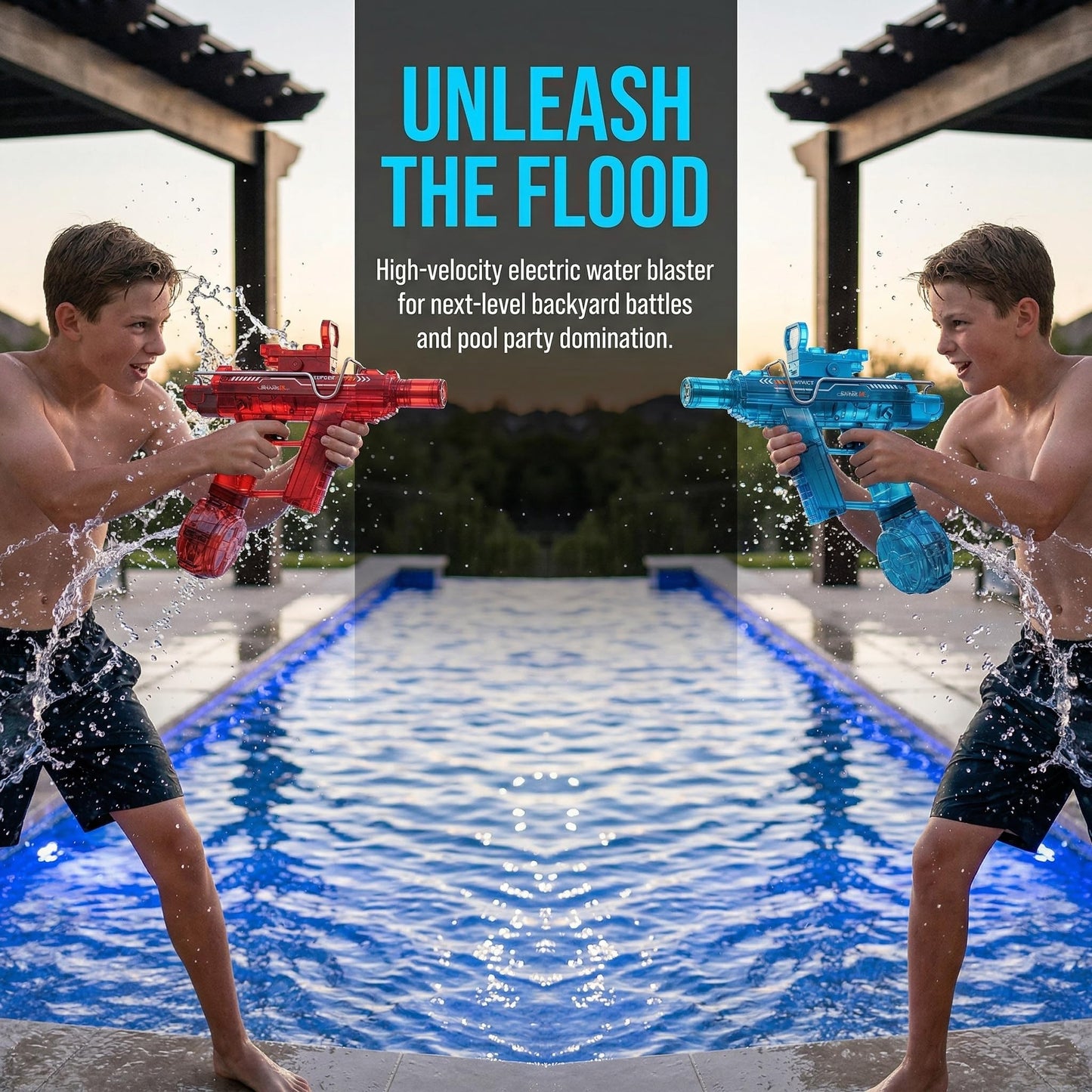 Electric Water Gun for Adults Kids,Realistic SMG,Rechargeable,Automatic Squirt Watergun,for Boys Girls,Pool Party Outdoor Toy,Summer Game,Long Range,2026 LED Electric Water Guns(2 Pack Pink Red,Black)