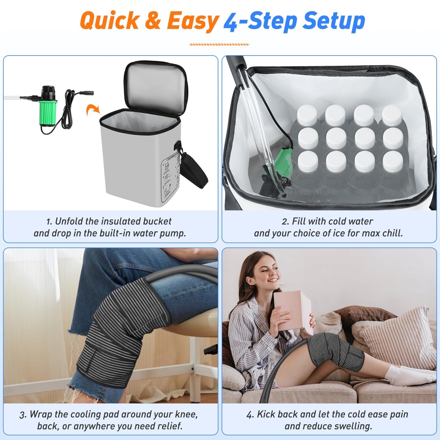 Ice Machine for Knee After Surgery – 19 QT (18L) Cold Therapy System with Timer, 5 Speeds – Circulating Cold Water for Knee, Back, Shoulder Pain Relief & Post-Surgery Recovery (Dad Gifts & Mom Gifts)