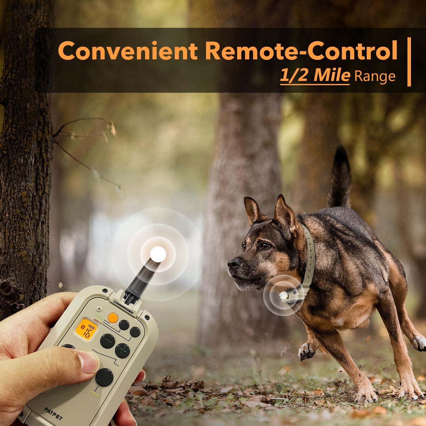 Dog Training Collar with APP Control - 2-in-1 E Collar for Dogs Training 1/2 Mile Range Bluetooth-Enabled Waterproof Dog Training Collar with Remote Control Electric Dog Collar for 15-140 Lbs Dogs