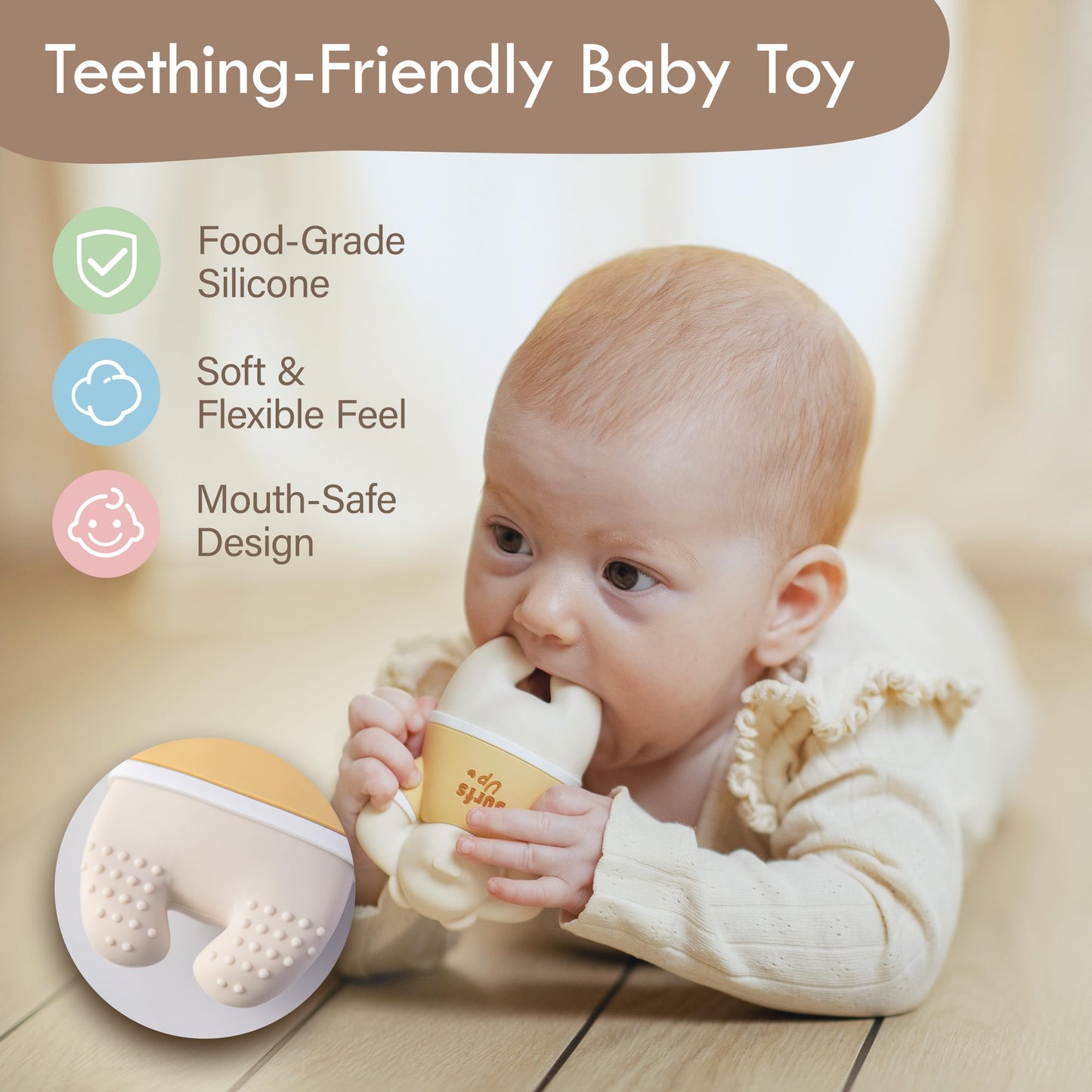 Moonkie Baby Lovey & Silicone Toy Cars Bundle, Bunny Security Blanket with Removable Silicone Teether, Crinkle & Rattle Sensory Toy, 5 Pack Soft Silicone Push and Go Cars for Babies and Toddlers, Baby