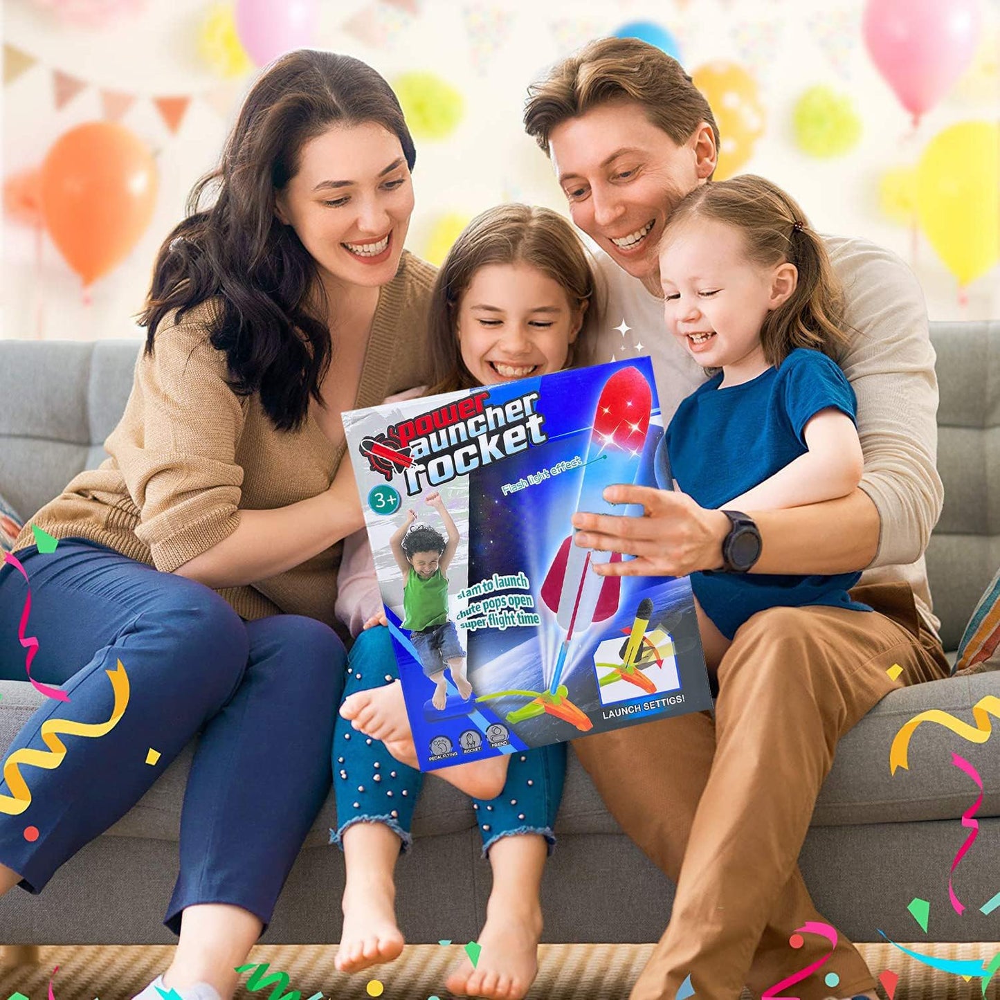TODARRUN Foam Rocket Launcher for Kids Age 3 4 5 6 7 8, Fun Catapult Rocket Toys Boys Toys Age 3-12 Girls Gift Rocket Kids Outdoor Toy