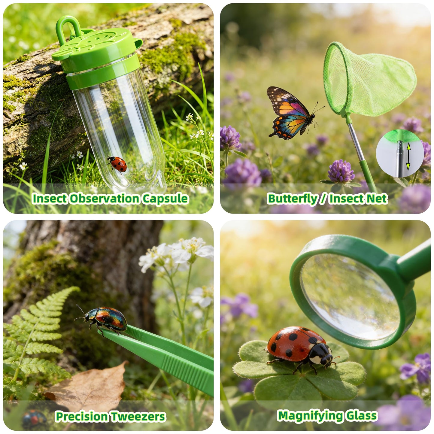 Duckura Kids Gardening Tools Bug Catcher Kit, Outdoor Toys with Wheelbarrow Set and Shovel, Rake, Bug Catcher Kit, Summer Yard Digging Weed Birthday Gifts Toys, Easter for Boys Girls Age 2 3+