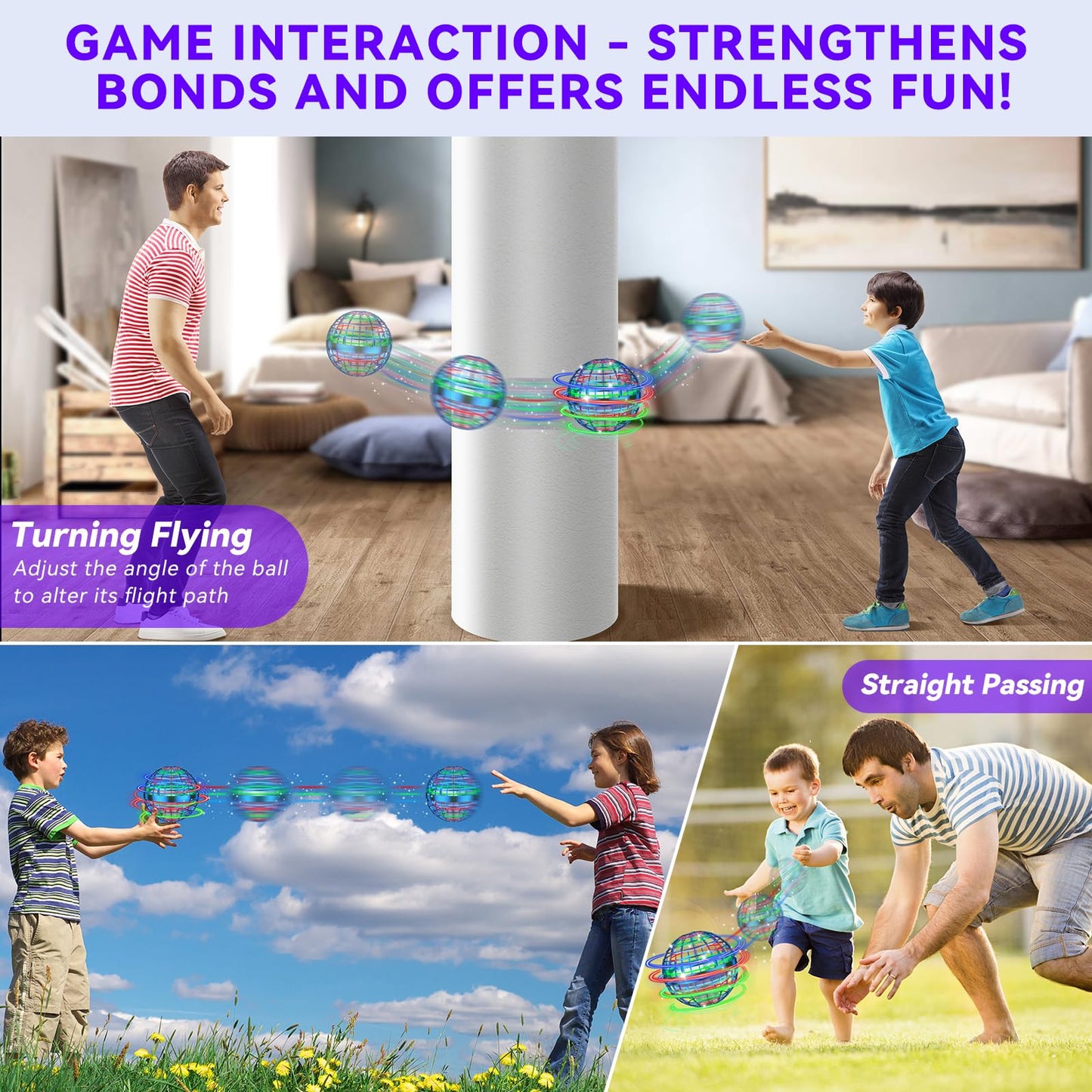 2025 AI Flying Orb Ball Toys, Galaxy Cosmic Globe Boomerang Hover Ball, Hand Drone Orbit, Galactic Fidget Spinning, Birthday Cool Stuff for 6 7 8 9 10+ Year Old Boys Girls Teens Outdoor