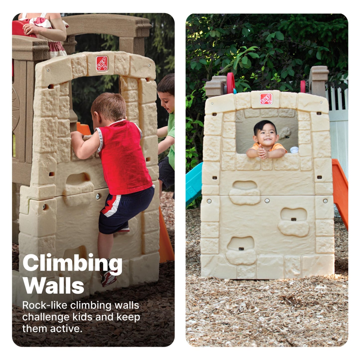 Step2 Woodland Climber II Kids Playset, Ages 2 –6 Years Old, Toddler Slide and Climbing Wall, Outdoor Playground for Backyard, Sturdy Plastic Frame, Easy Set Up