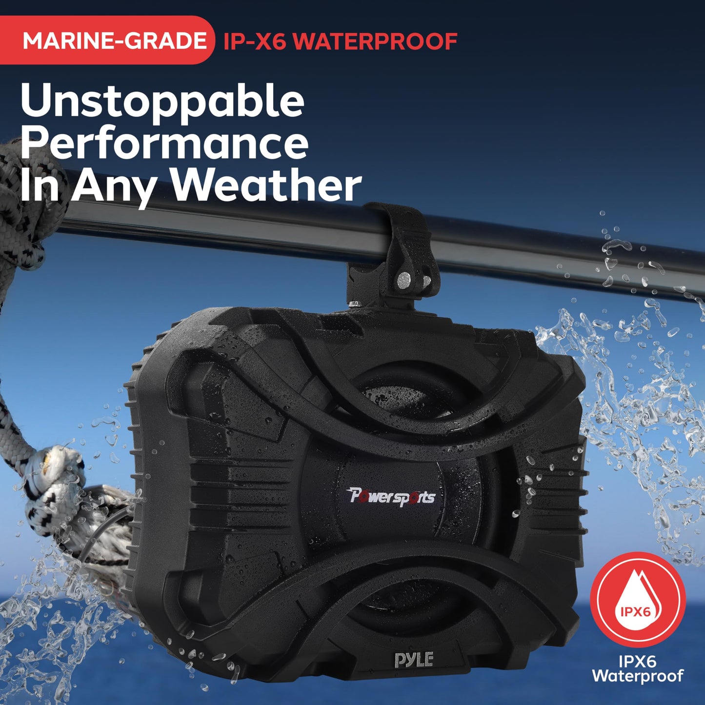 Pyle 10 Inch Subwoofer System - 400 Watts Passive Subwoofer for Marine & Powersports, Quick-Mount, Water Resistant Vehicle System, Weatherproof Housing, Designed for UTVs & Boats