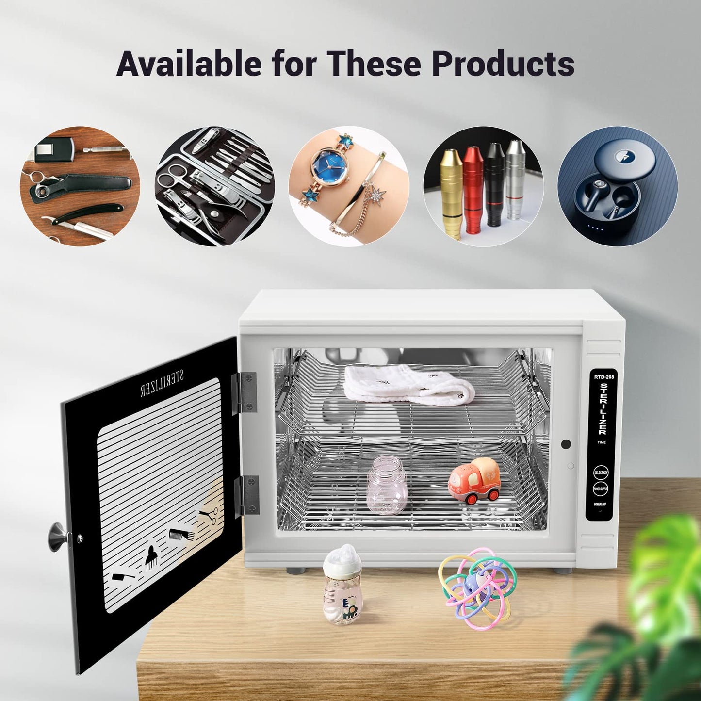 LETORS UV Sanitizing Cabinet (12L) Large Capacity - Metal Chemical-Free UVC Cleaner Box with Easy to Use Timer (5-60 Min) for Salon Tools, Manicure Supplies, Baby Bottles, Phones, Cutlery & More