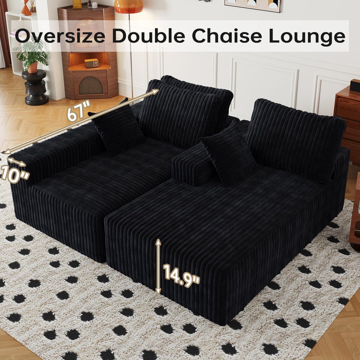 108" Cloud Sectional Couch with L-Shape Chaise,4 Seat Modern Modular Sofa with Deep Seat,Upholstered Couches for Living Room Bedroom, Boneless Couch