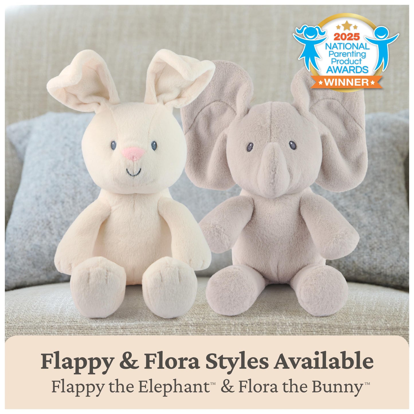 GUND Baby Peek-a-Boo Flora Bunny Plush, Bunny Rabbit Stuffed Animal, Baby Toy for Ages 0 and Up, Cream, 7" (Batteries Not Required)