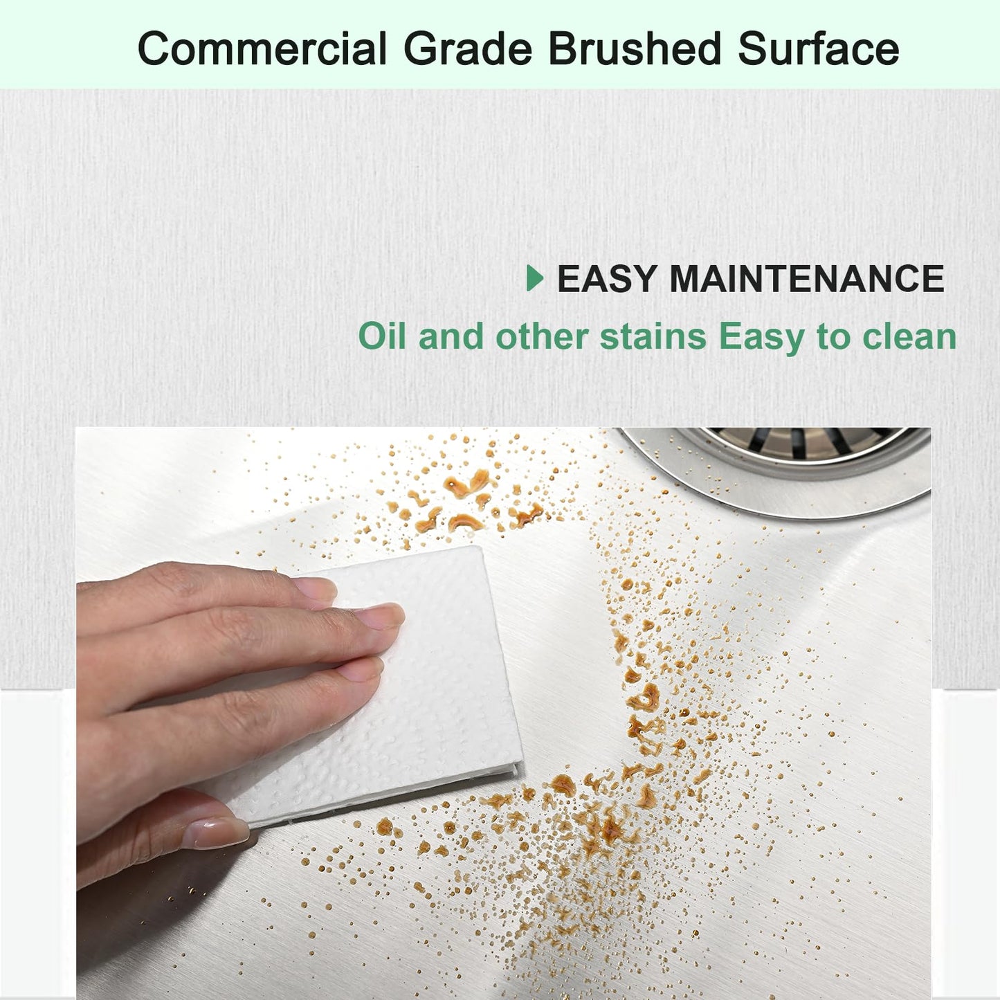 EcoChannels Undermount Kitchen Sink, 21 x 19 Inch Sink Kitchen 16 Gauge Stainless Steel Kitchen Sinks Single Bowl Workstation Sink with Cutting Board