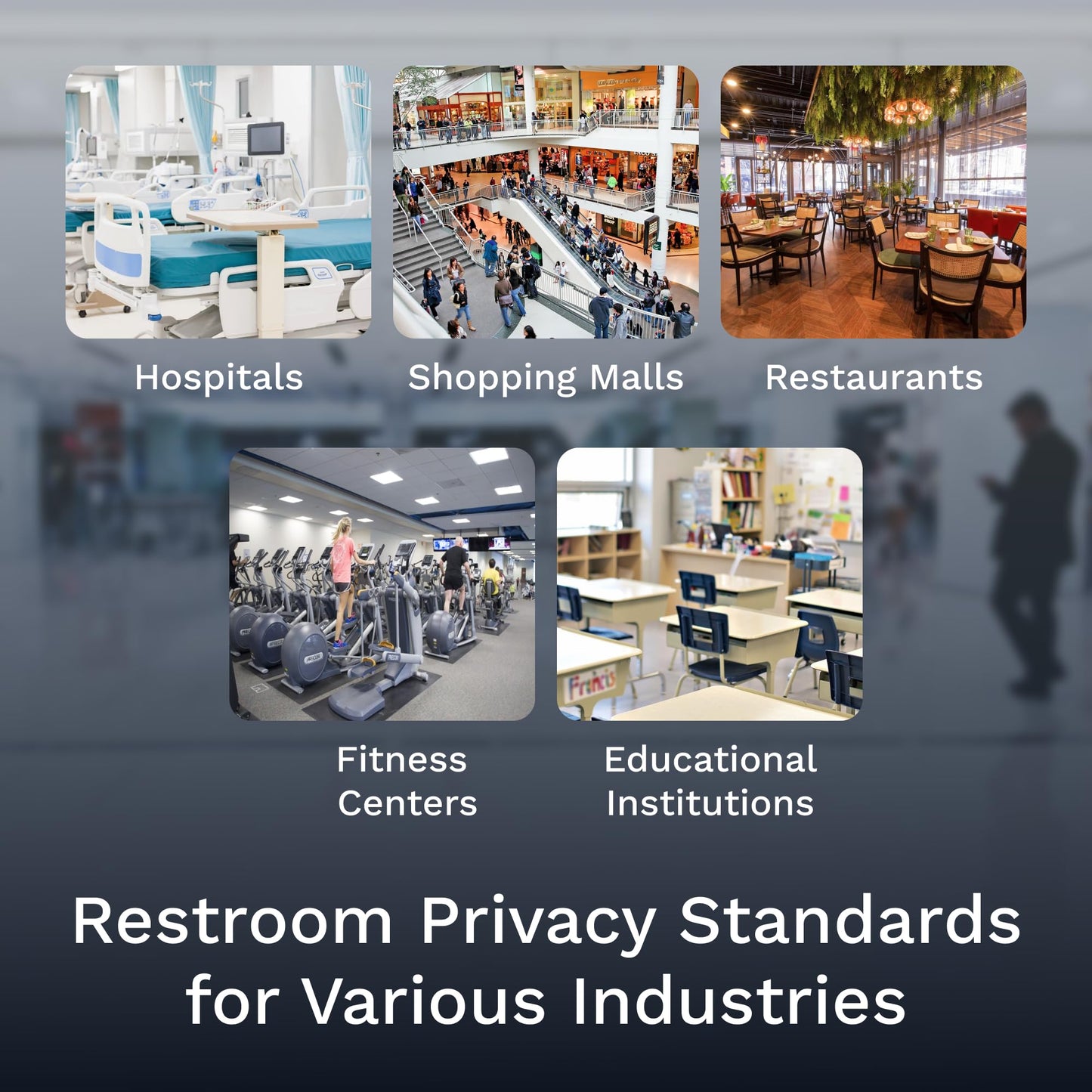 VIZILOK Commercial Door Lock for Bathroom Privacy, Safety, Standard Vacant Occupied Indicator in Satin Chrome, ANSi Grade2, Perfect for Restaurants, Medical Offices, Airbnb, Dorms, Gyms, Fitting Room