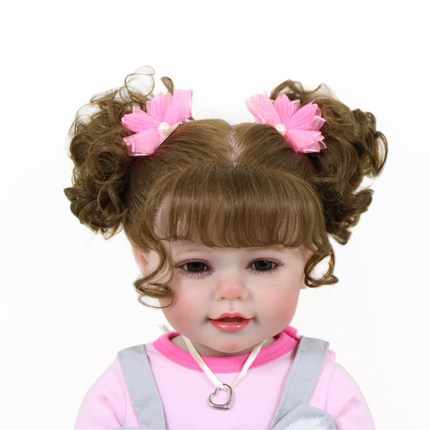 Koala Cuddles – 22” Realistic Reborn Toddler Girl Doll with Rooted Hair, 3D Hand-Painted Face & Full Soft Vinyl Body – Pink & Gray Outfit, Plush Animal, Pacifier, Bottle & Accessories – Ages 3+