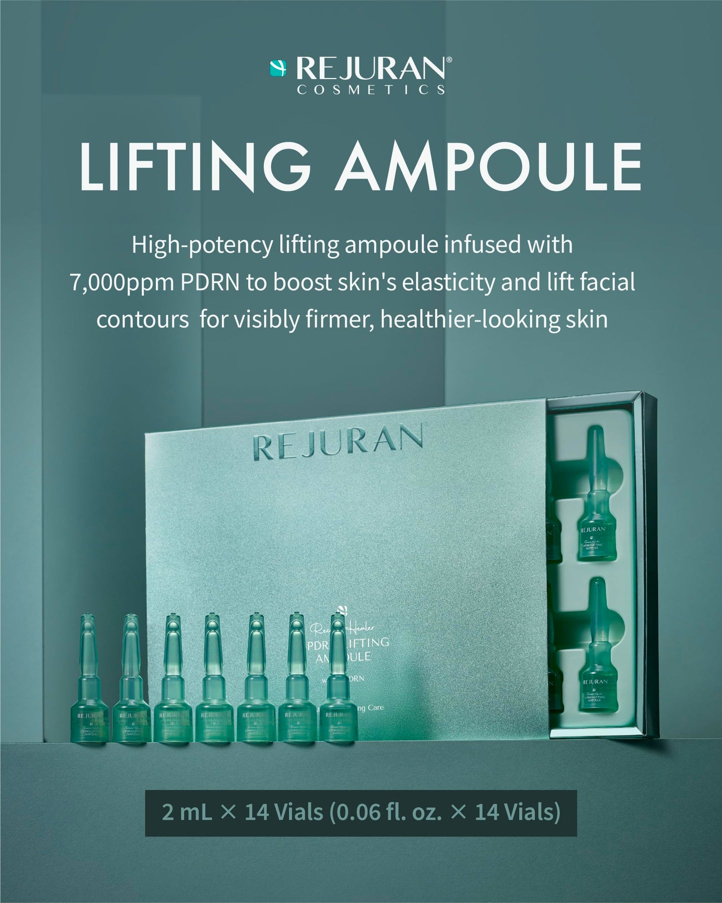 REJURAN® Recover c-PDRN® Lifting Ampoule - High Concentration Original PDRN Serum for Collagen Boost, Deep Hydration, Skin Soothing, Gentle Formula & Intensive Anti-Aging Korean Skincare. (2ml x 14)