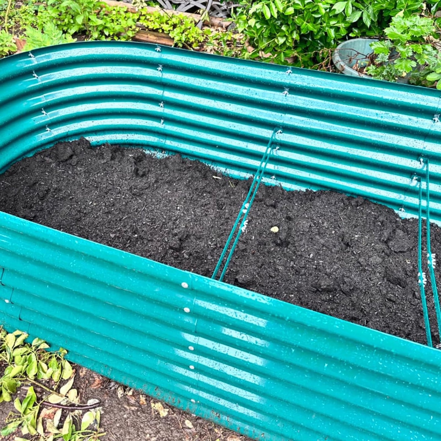 Tramull 8x3x2ft Galvanized Raised Garden Bed, 24" Tall Deep Root Metal Planter Boxes, Bottomless Above Ground Raised Garden Beds Outdoor Kit for Plants Vegetables, Flowers, Herbs, Fruits, Green