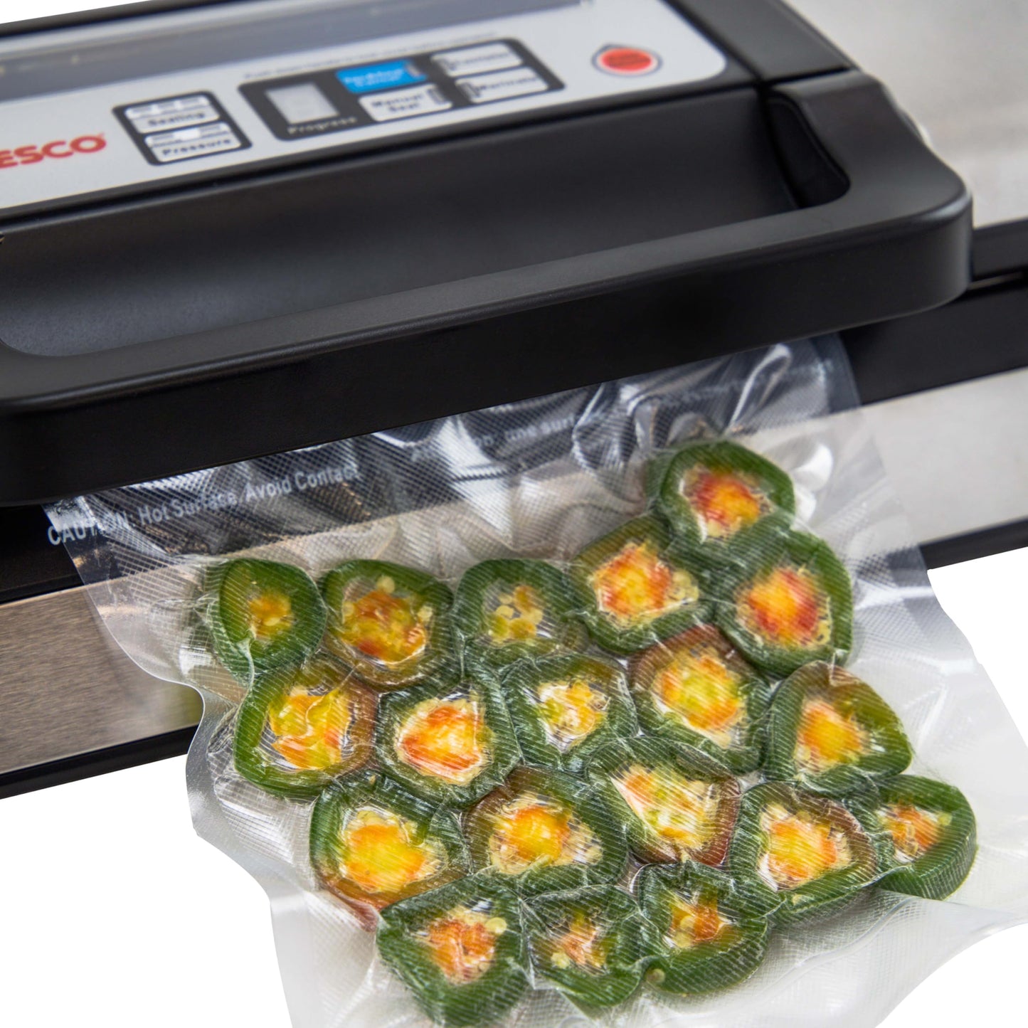 Nesco Deluxe Food VS-12 Vacuum Sealer, 130 Watts, Kit Bags & Viewing Lid, Compact, Silver