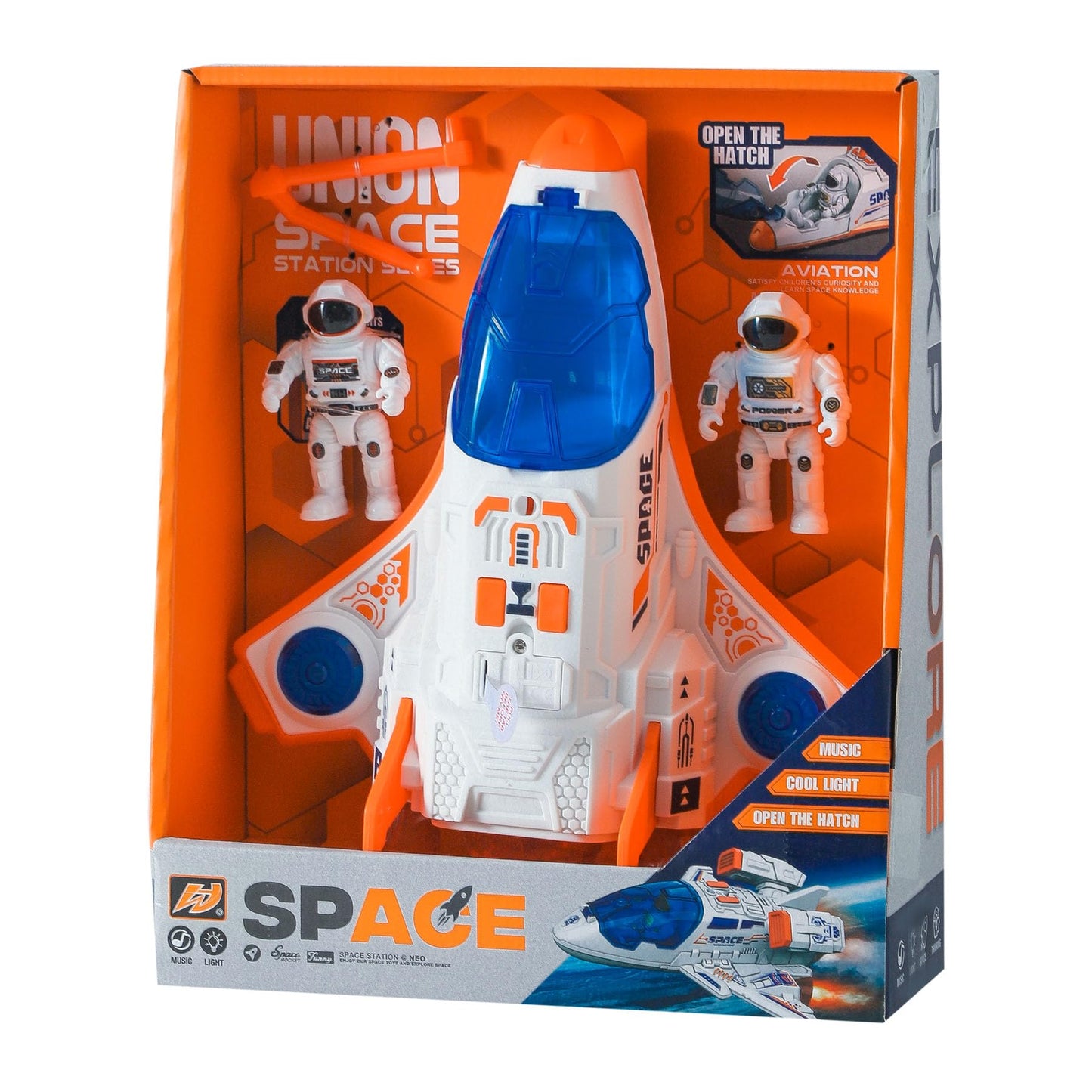 Wbzle Space Shuttle Toy for Kids 3-5, Rocket Ship Toy with Lights and Sound, Space Exploration Astronaut Toys Set, Airplane Toys for Kids Ages 4-8