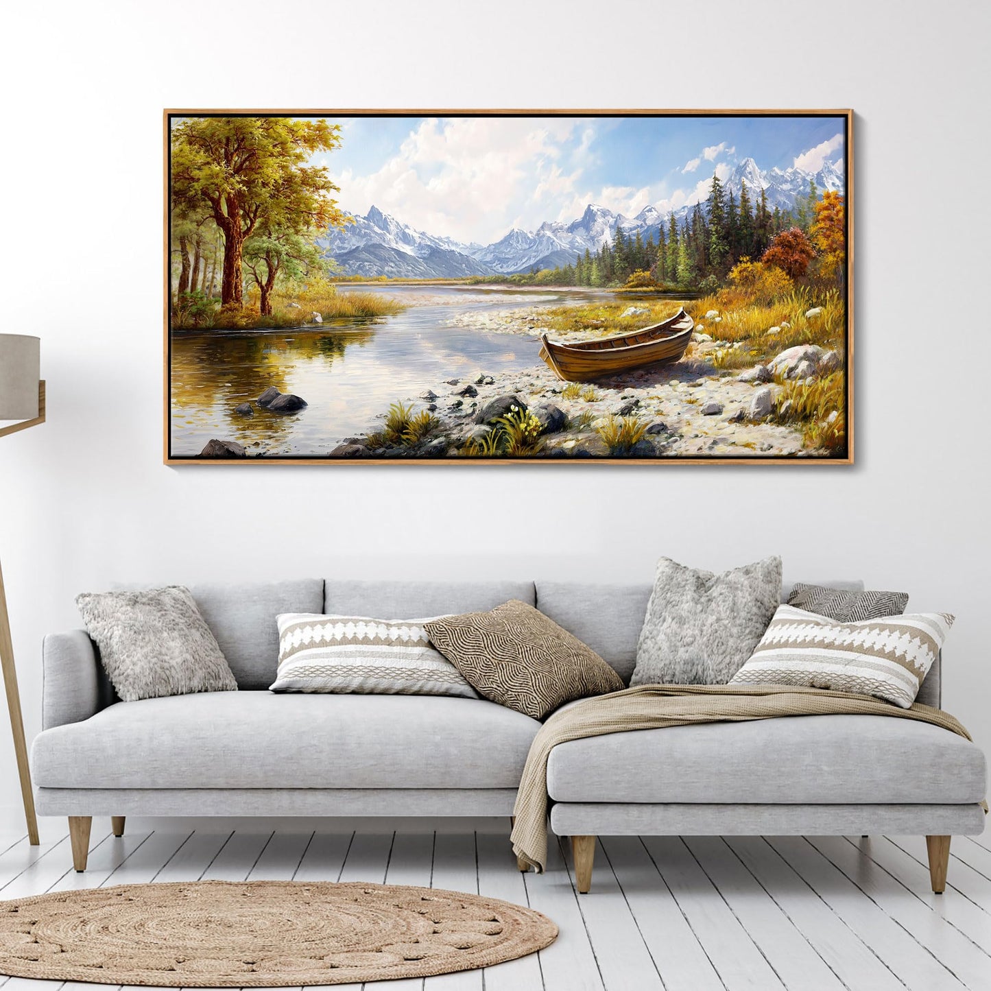 Mofutinpo Fall Mountain Landscape Wall Art - Nature Forest Canvas Art for Living Room, Bedroom & Dining Room - Framed Paintings for Wall Decor - Large Scenic Artwork for Home 20x40IN