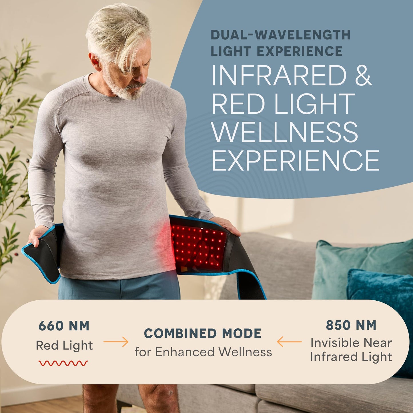 Lifepro Red Light Therapy Belt – Infrared Red Light Therapy for Body, Back and Shoulder - 660nm & 850nm Near Infrared Heating Pad – Adjustable & Portable for Wellness & Relaxation