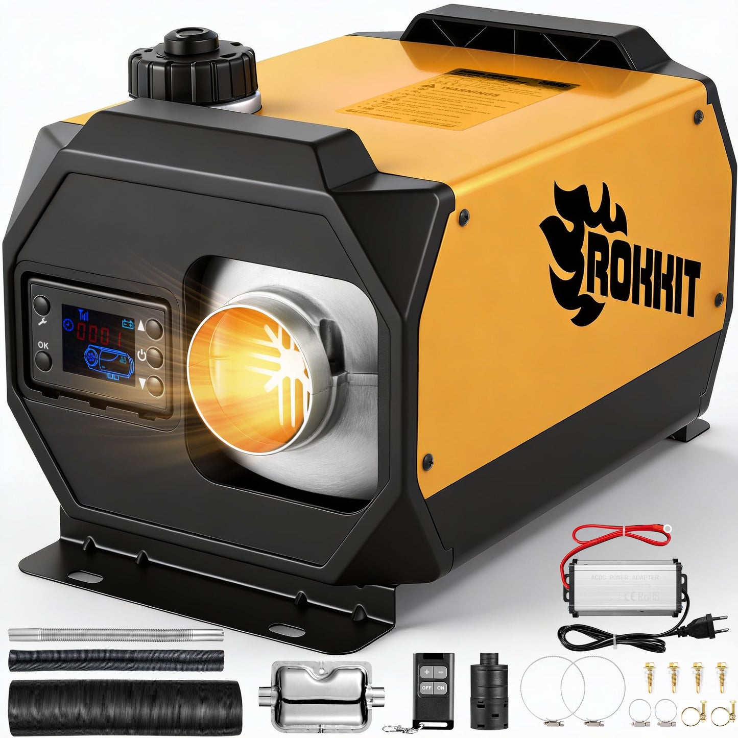 Diesel Heater - 12V/110V 8KW Diesel Heater, All in One Portable Diesel Heater with LCD Switch, Remote Control, Muffler for Truck, RV, Home, Car, Campers, Boat