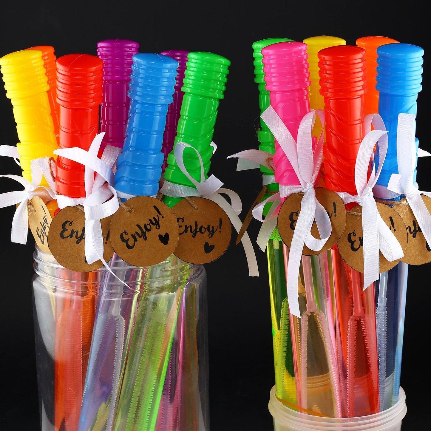 Bubble Wand, 28 Pack 14’’ Big Bubble Wands Bulk(7 Colors), Non-Toxic Smelless Bubble Toy for Kid Child Birthday Party Favor Wedding Summer Outdoor Pool Activity Bathroom Bath Toys