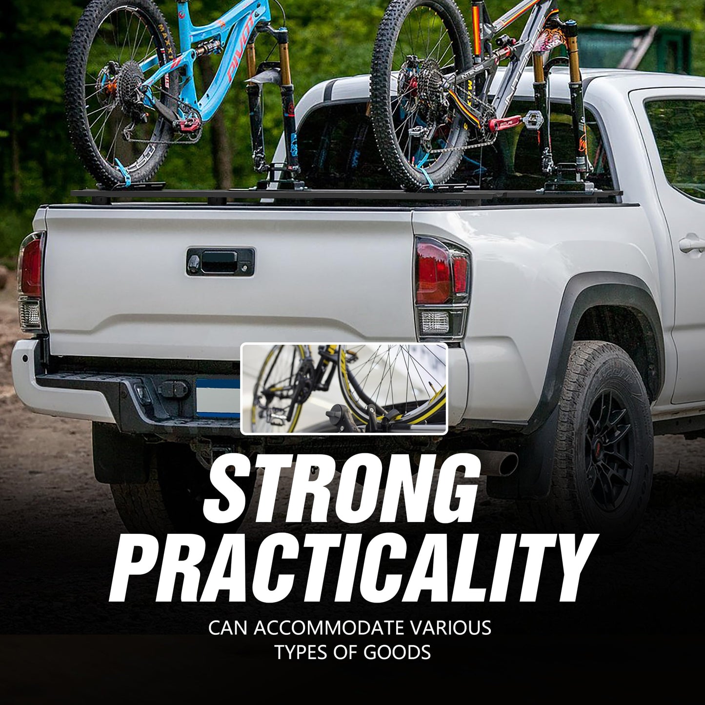 YZONA Adjustable Truck Bed Racks Compatible with Tacoma/Silverado/Sierra/Ram/Tundra/Titan/Frontier/Colorado/Canyon/Ford F-Series/JT/Ranger/Maverick, Universal Cargo Cross Bar