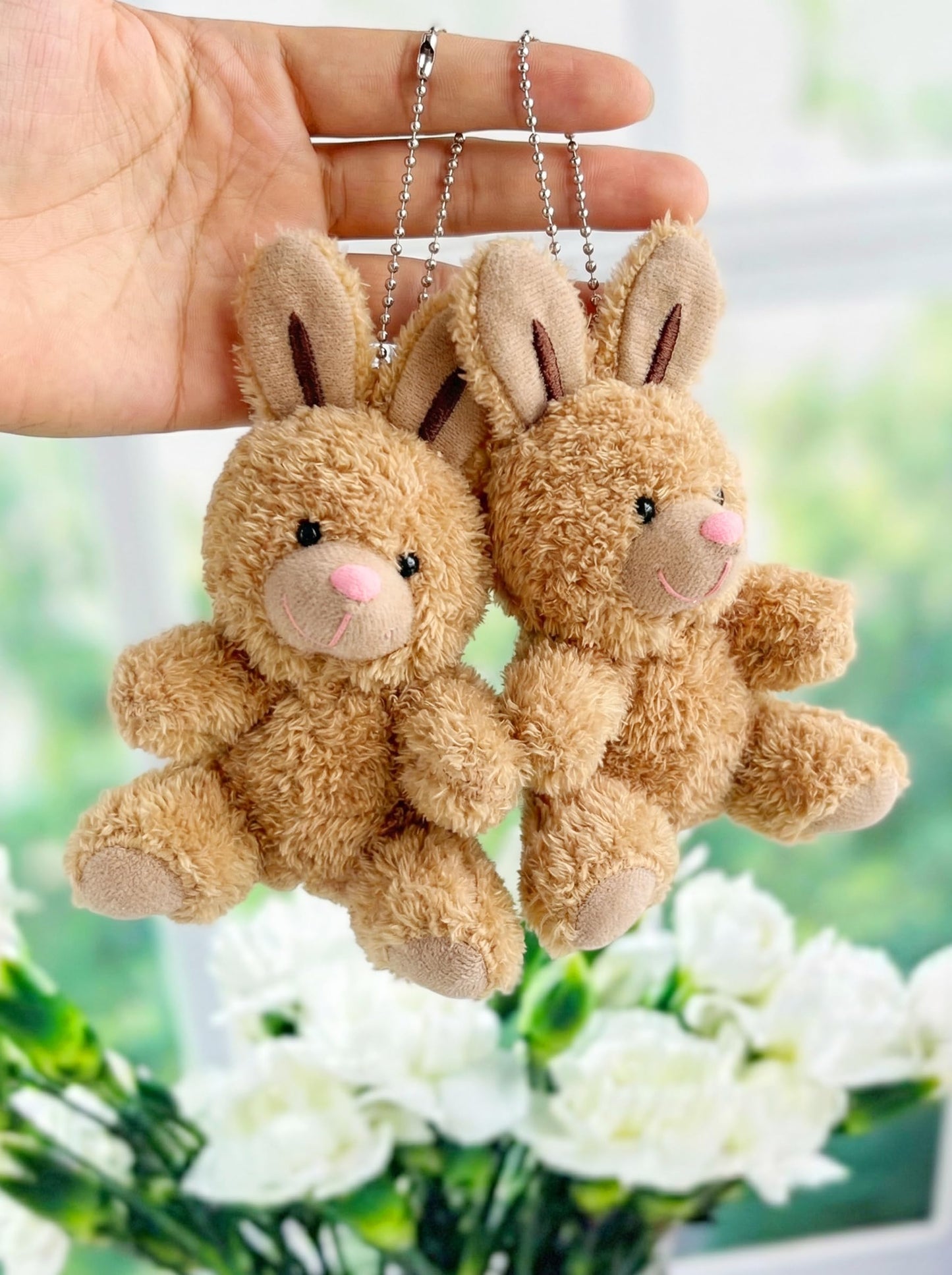 YJUBAOA 12 PCS Small Brown Stuffed Plush Bunny, Easter Bunny Stuffed Animal Gift Bulk 4.7 Inch Mini Bunnies for Birthday Baby Shower Party Favor Gifts Classroom Rewards (Classic-Brown Rabbit)